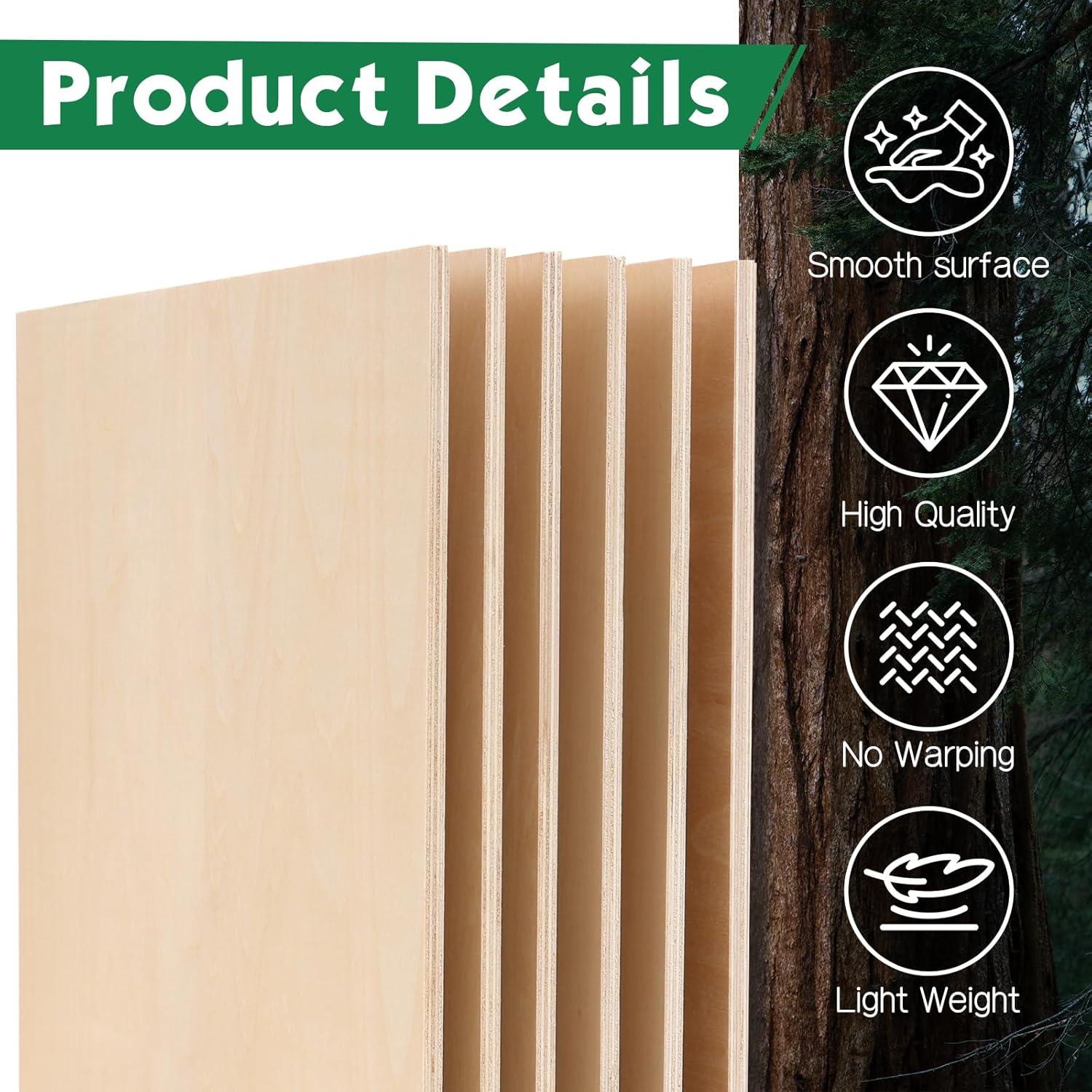 image12 Pack Basswood Sheets 18x12x12 Inch for CraftsUnfinished Wood for Laser Cutting amp EngravingWood BuriningPlywood for Architectural ModelsBasswood 12P