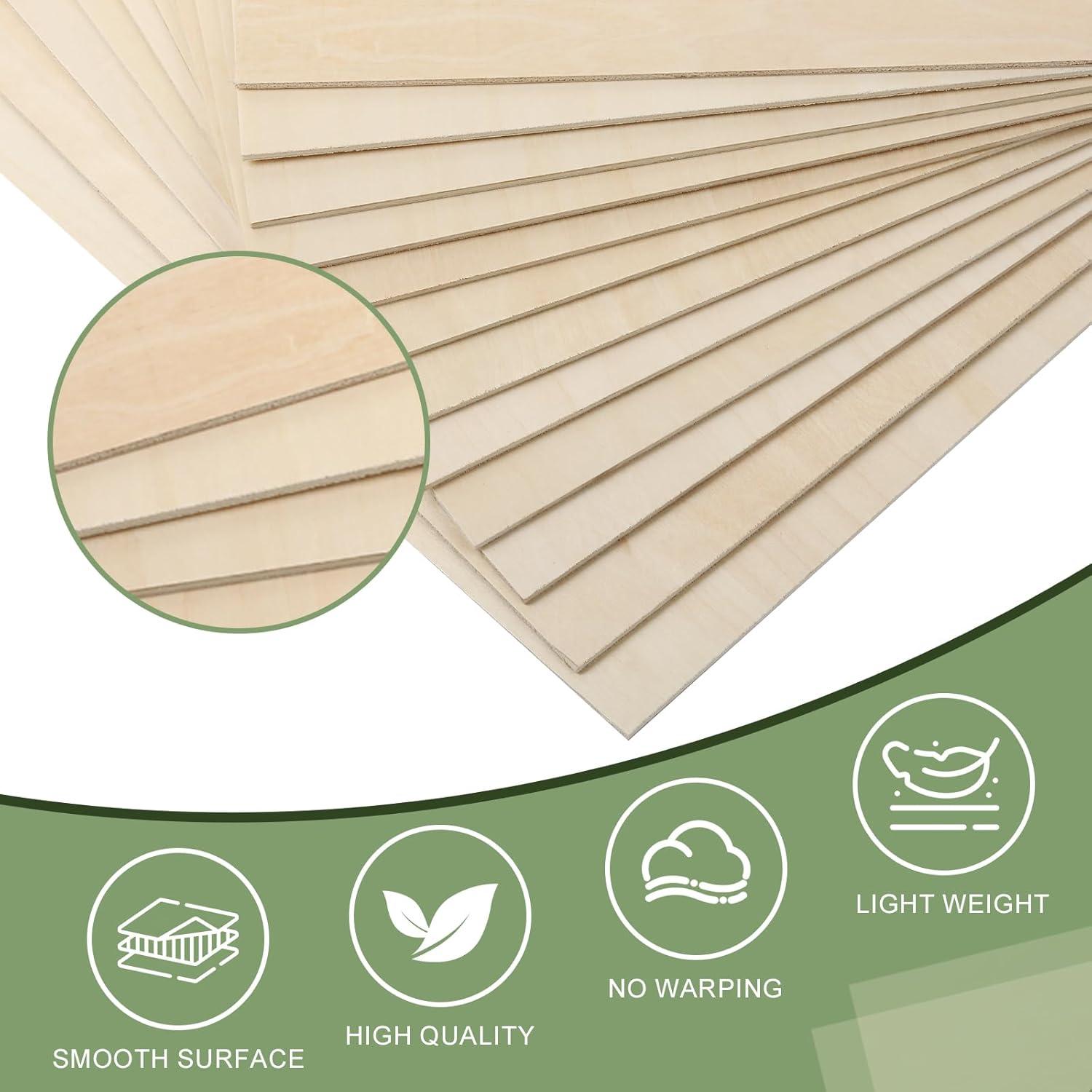 image12 Pack Basswood Sheets 18x12x12 Inch for CraftsUnfinished Wood for Laser Cutting amp EngravingWood BuriningPlywood for Architectural ModelsBasswood 24 P