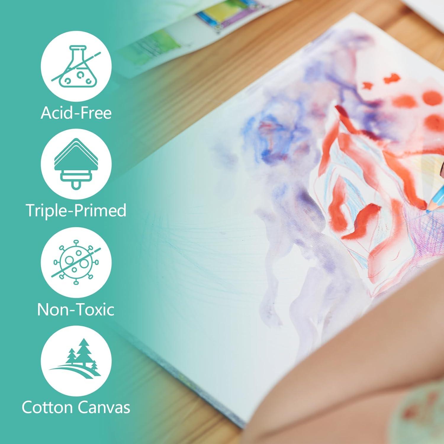 image20 Pack Canvases for Painting with 8x10 Painting Canvas for Oil amp Acrylic Paint10x20in10Pack