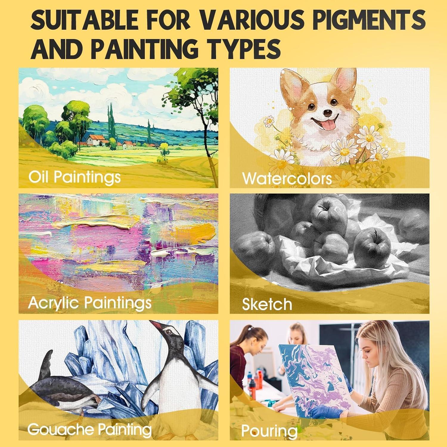image20 Pack Canvases for Painting with 8x10 Painting Canvas for Oil amp Acrylic Paint12x12in16Pack