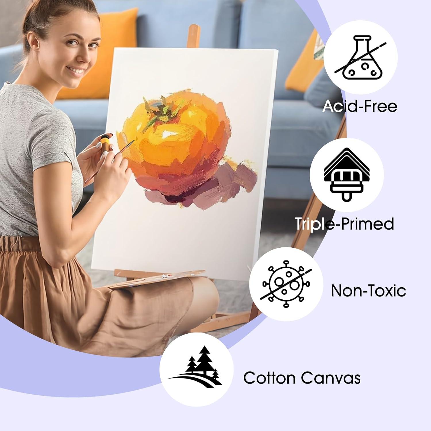 image20 Pack Canvases for Painting with 8x10 Painting Canvas for Oil amp Acrylic Paint12x16in10Pack