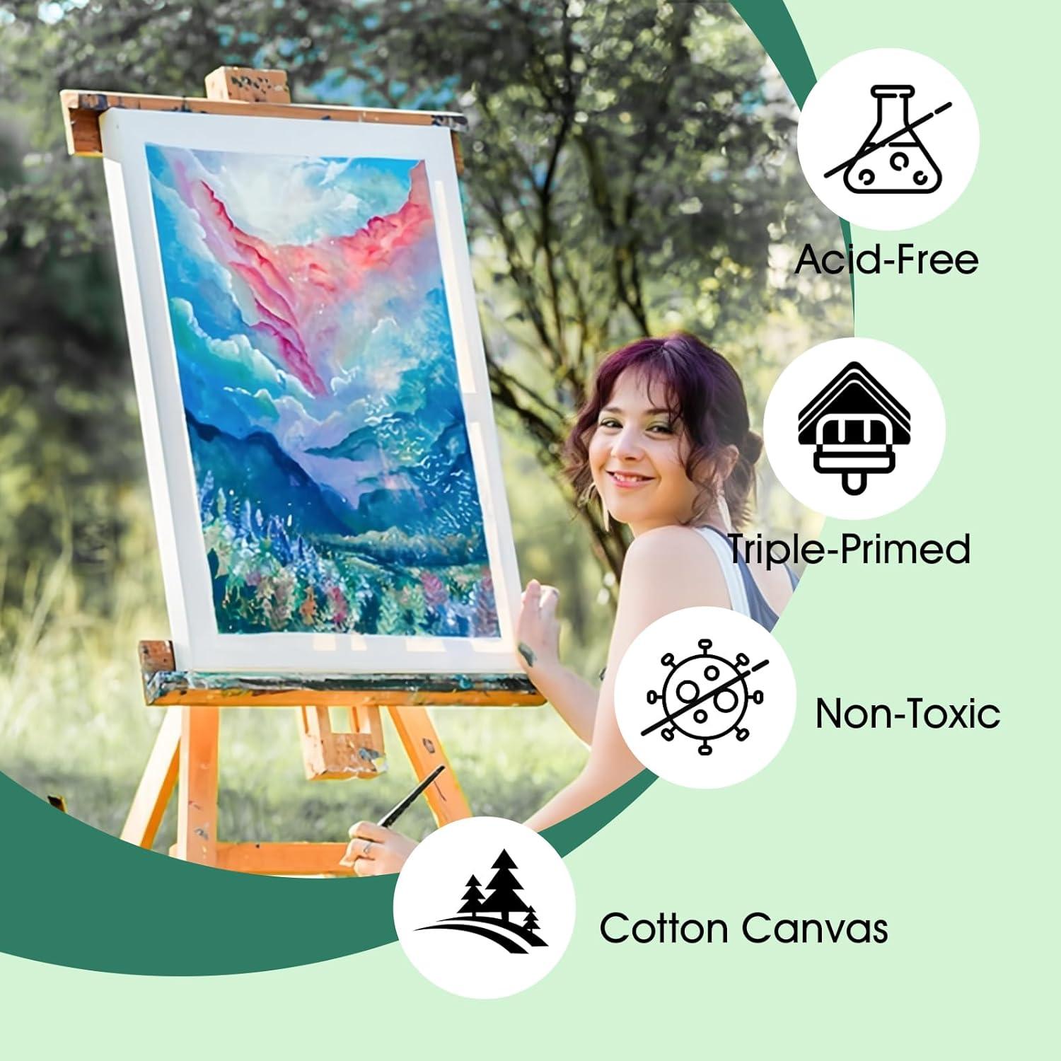 image20 Pack Canvases for Painting with 8x10 Painting Canvas for Oil amp Acrylic Paint18x24in10Pack