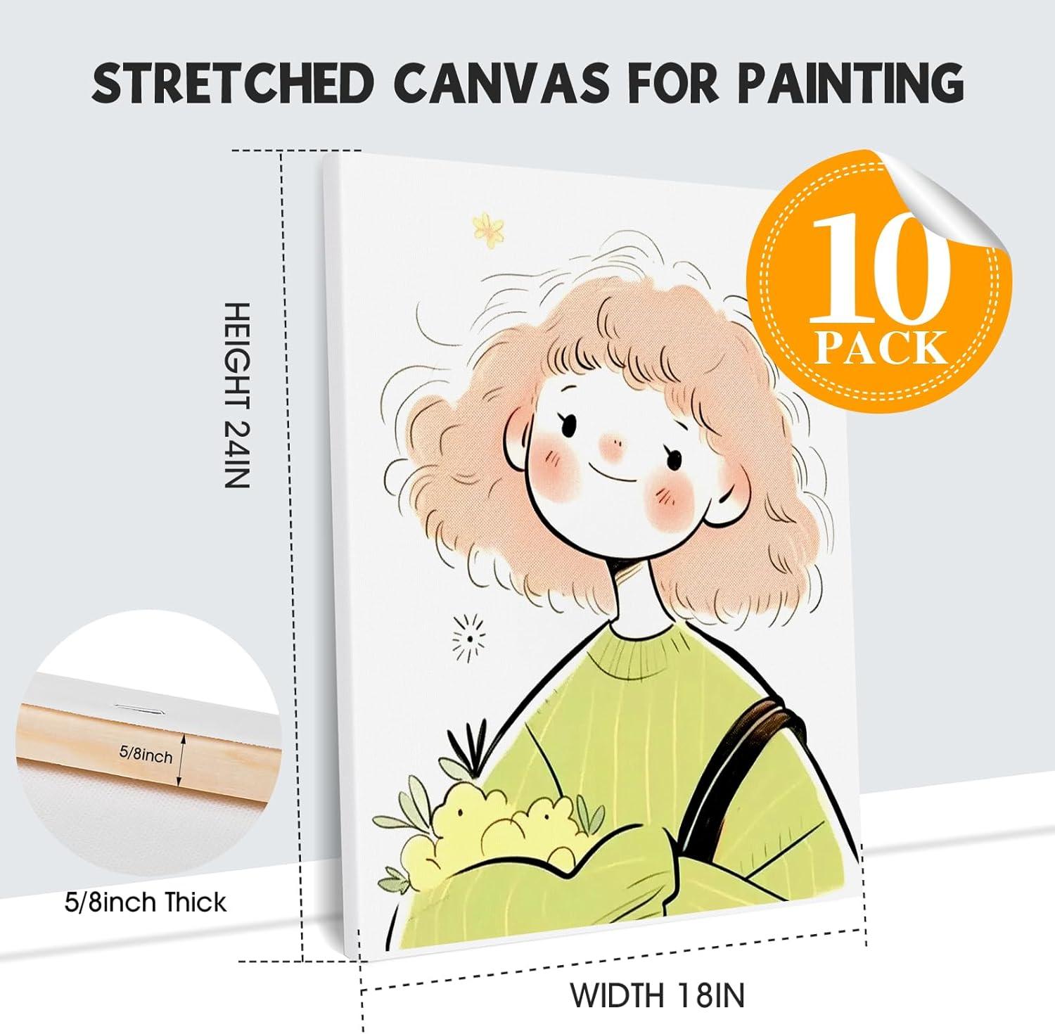 image20 Pack Canvases for Painting with 8x10 Painting Canvas for Oil amp Acrylic Paint18x24in10Pack