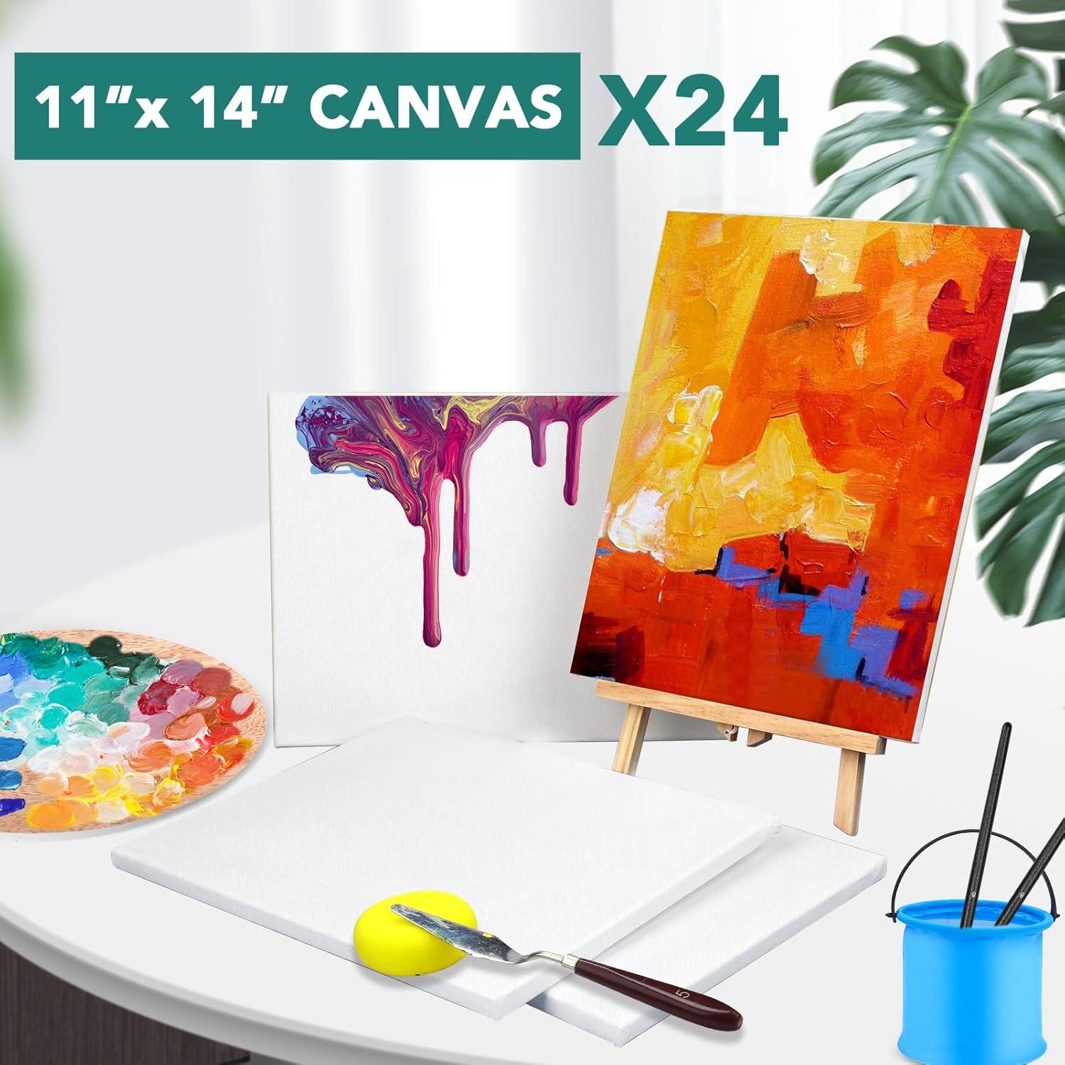 image20 Pack Canvases for Painting with 8x10 Painting Canvas for Oil amp Acrylic Paint24 Packs1Size 1114in
