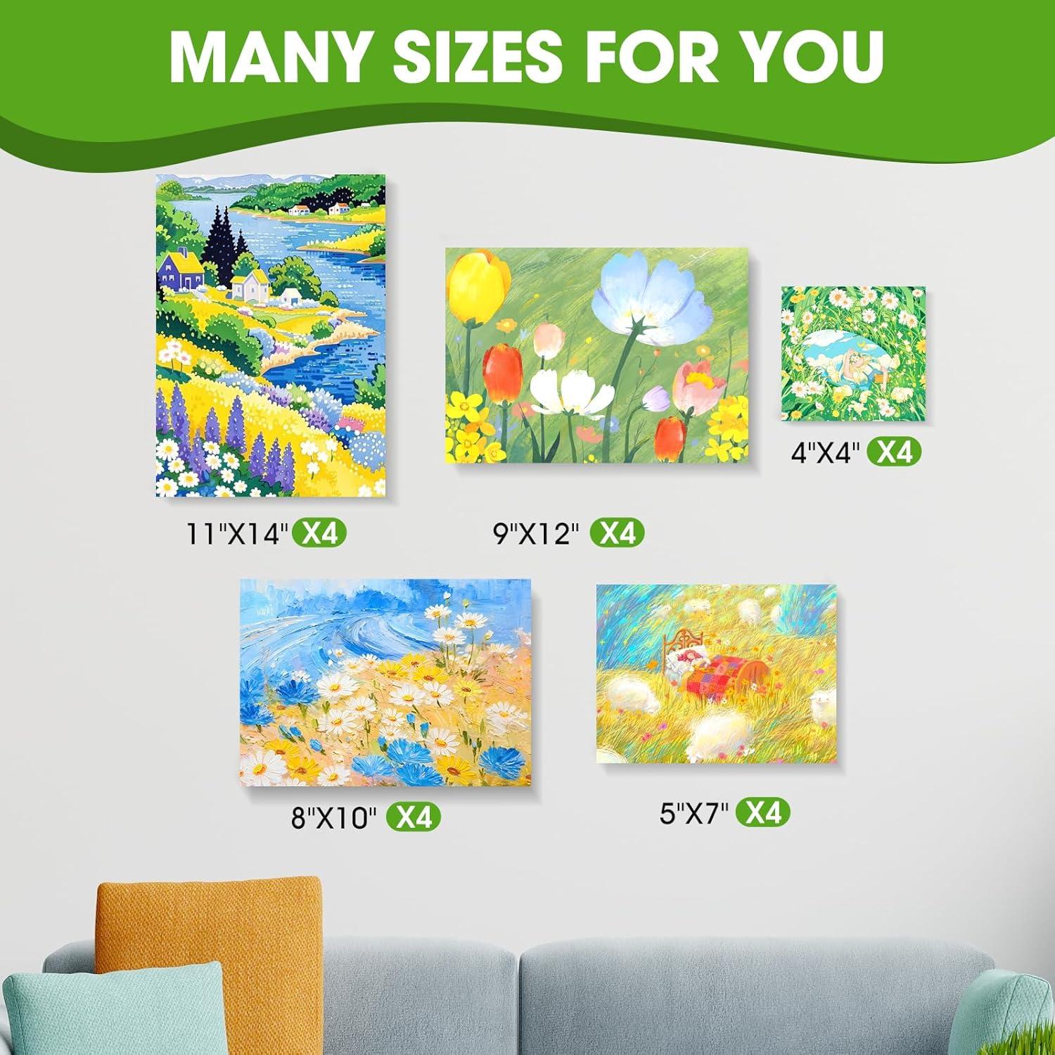 image20 Pack Canvases for Painting with 8x10 Painting Canvas for Oil amp Acrylic PaintMultisize 20 Pack