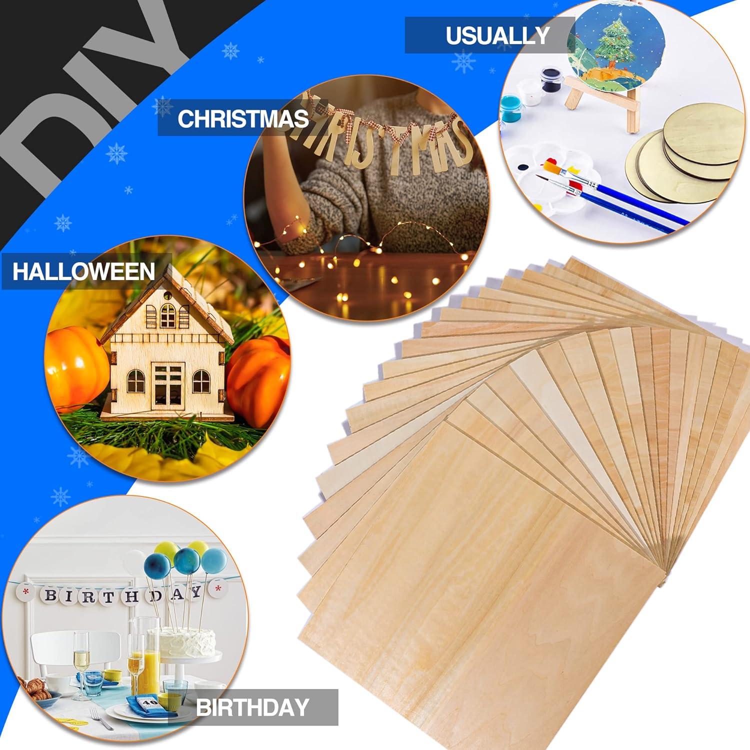 image24Pack Basswood Sheets 4x6x116 Inch Basswood for Laser Cutting amp Engraving Thin Plywood Wood Sheets Unfinished Wood for Crafts DIY Architectural Models Wood Burning and PaintingBasswood 30 Packs