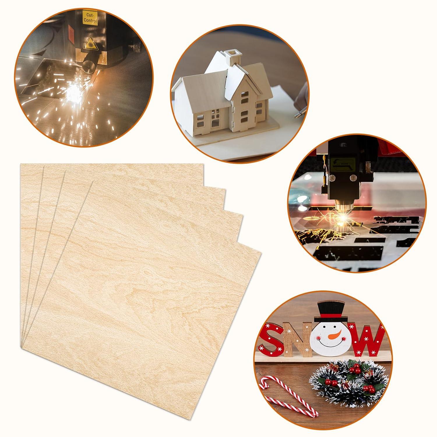 image24Pack Basswood Sheets 4x6x116 Inch Basswood for Laser Cutting amp Engraving Thin Plywood Wood Sheets Unfinished Wood for Crafts DIY Architectural Models Wood Burning and PaintingBasswood 42 Packs