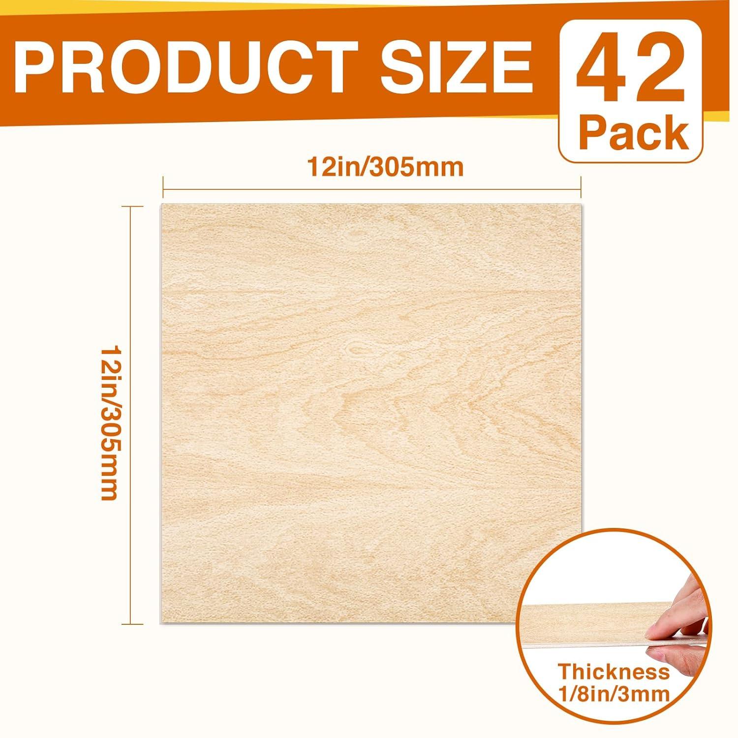 image24Pack Basswood Sheets 4x6x116 Inch Basswood for Laser Cutting amp Engraving Thin Plywood Wood Sheets Unfinished Wood for Crafts DIY Architectural Models Wood Burning and PaintingBasswood 42 Packs