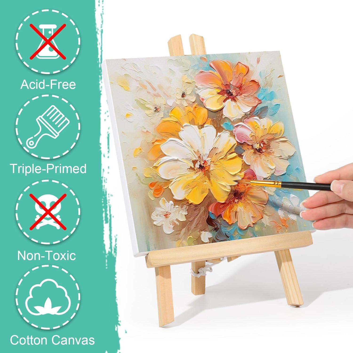 image3 Pack Canvases for Painting with Multi Pack 11x14 5x7 8x10 Painting Canvas for Oil amp Acrylic Paint10 Packs 1Size8x8