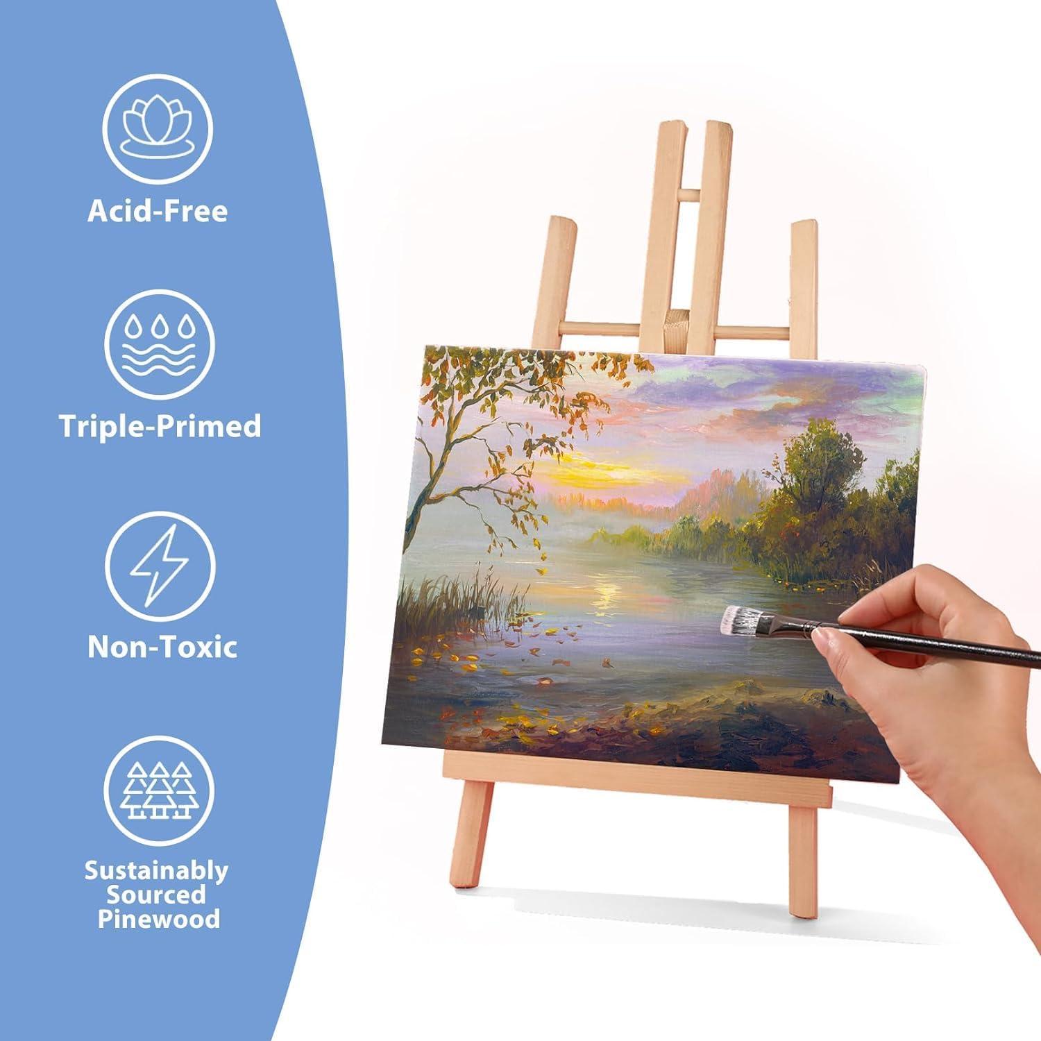 image3 Pack Canvases for Painting with Multi Pack 11x14 5x7 8x10 Painting Canvas for Oil amp Acrylic Paint16 Packs1Sizes 810in