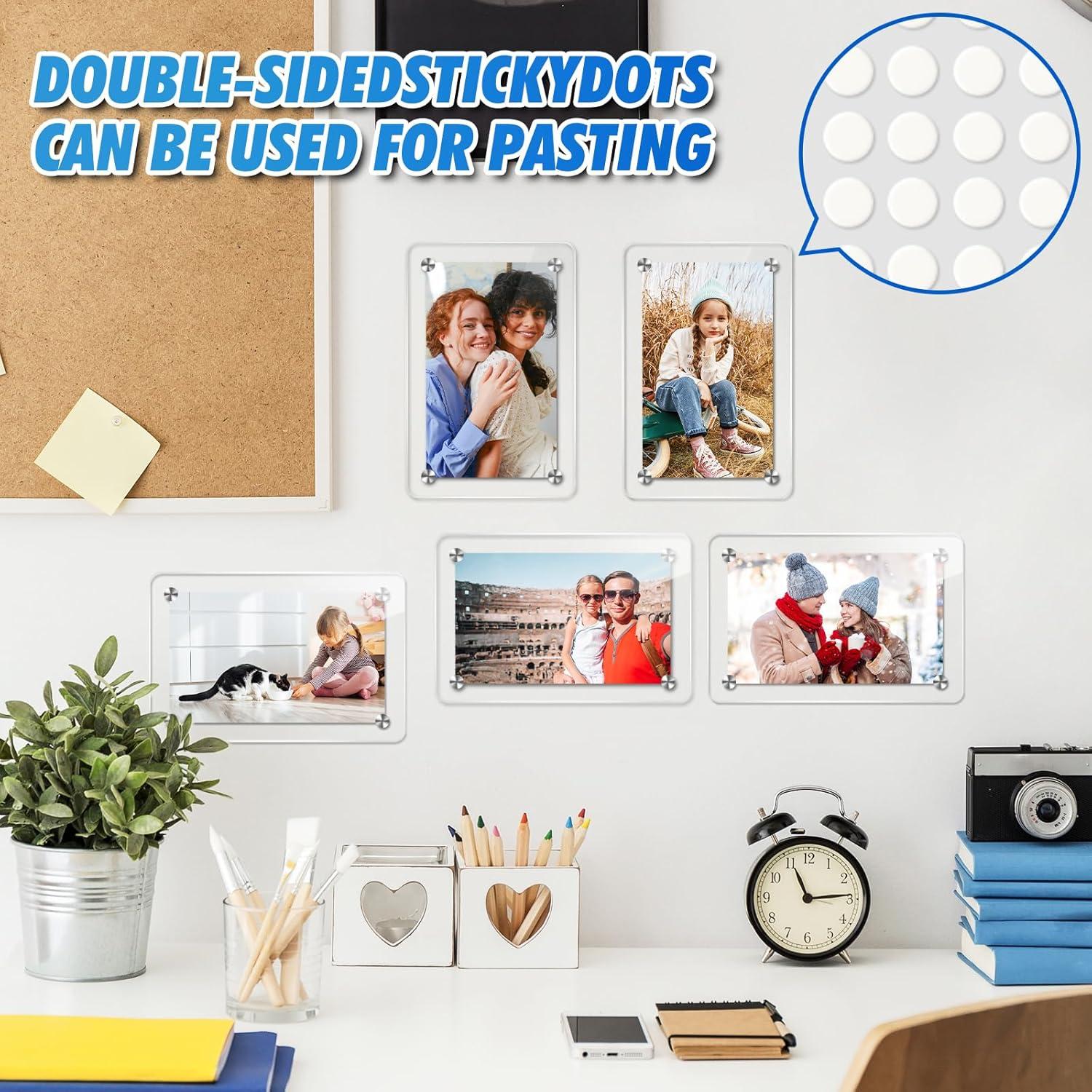 imageESRICH 12 PackAcrylic Fridge Magnetic Frame Mini Picture Frames Double Sided Photo Magnet Frames for RefrigeratorMini Clear Picture Frame Gifts 236 x 354Inch36pack