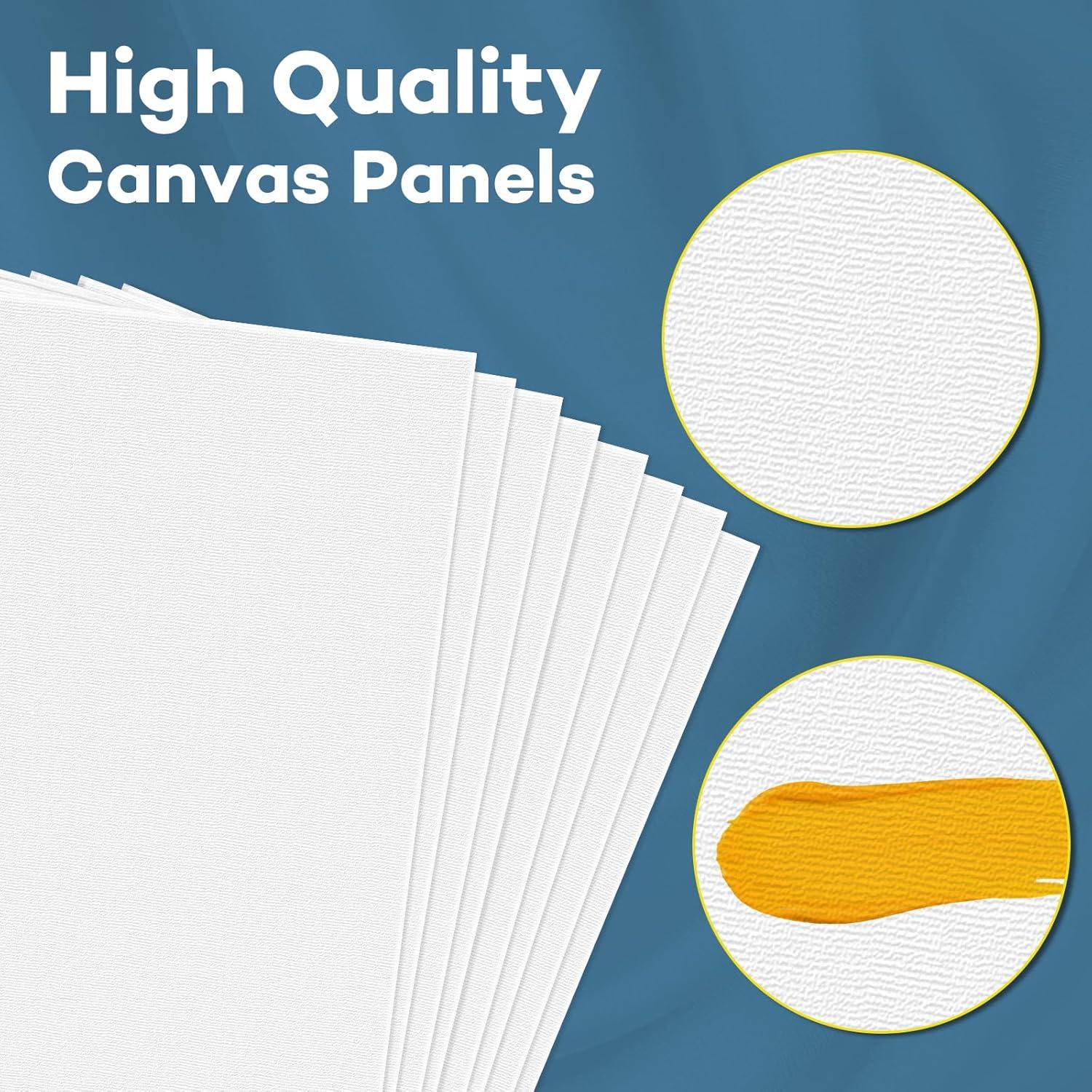imageESRICH 130PCS Canvas with Easel Set Paint and Sip Kit for AdultsPaint Brushes Canvas Panel Painting KitPainting Supplies Kit Artists and Beginners to Painting Party78 PCS