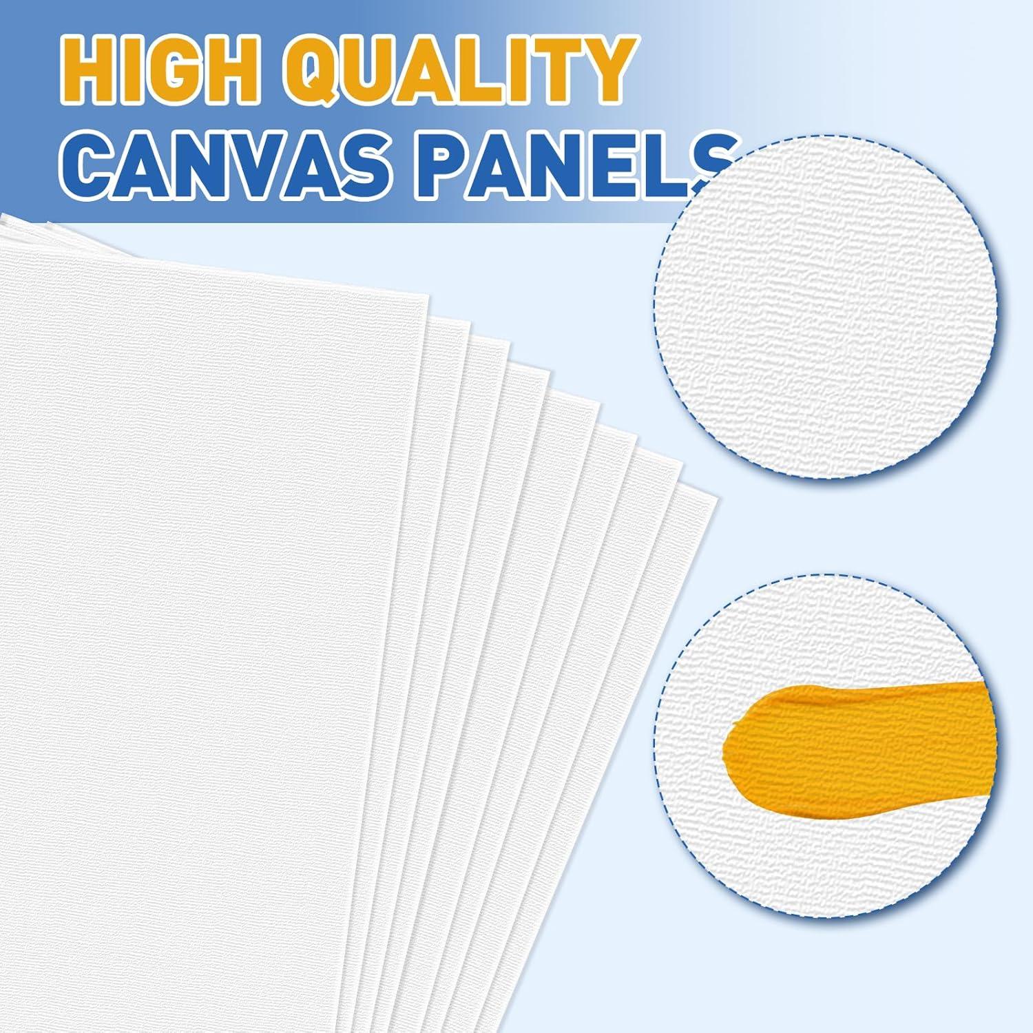 imageESRICH 130PCS Canvas with Easel Set Paint and Sip Kit for AdultsPaint Brushes Canvas Panel Painting KitPainting Supplies Kit Artists and Beginners to Painting Party234PCS