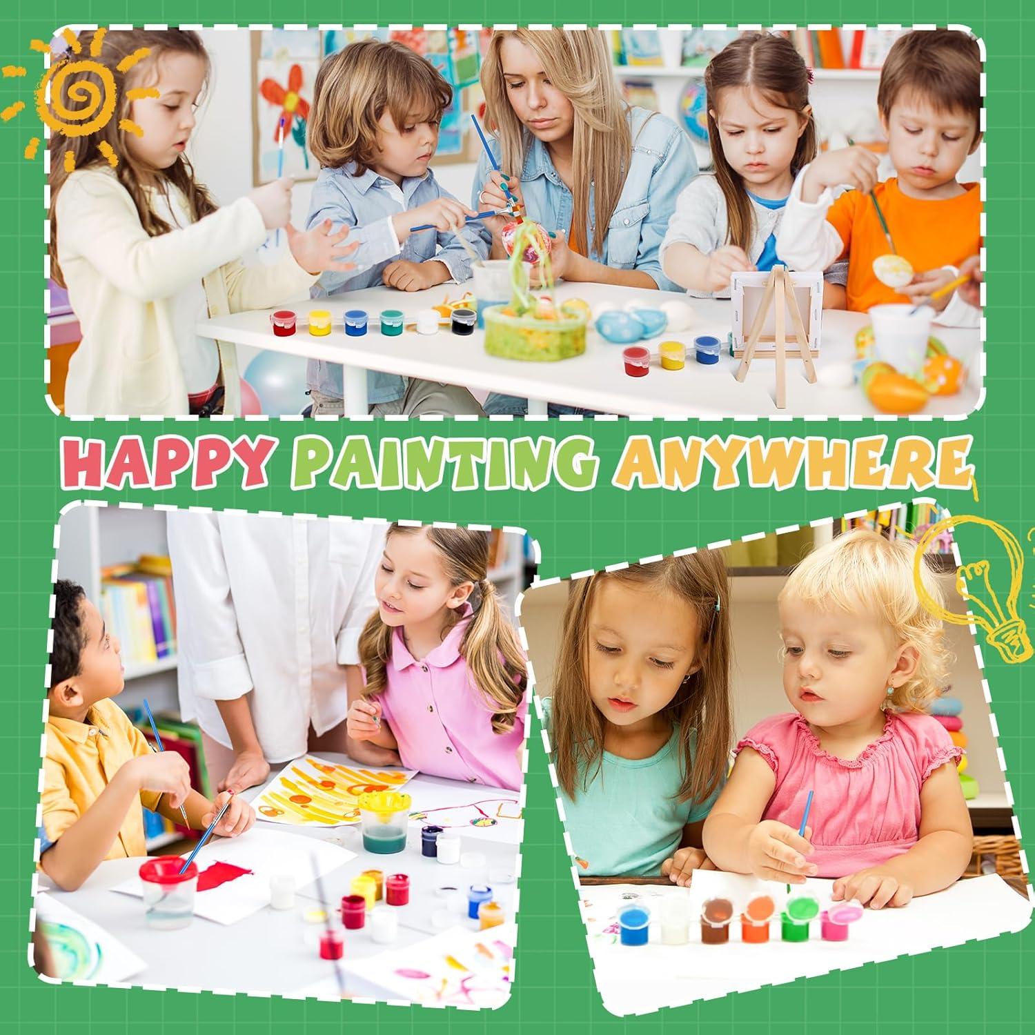 imageESRICH 18 Set Mini Acrylic Paint Kit Minis Stretched Canvas with Easel Acrylic Paint Strips Palettes Painting Brushes Mini Canvas and Easel Set for Kids Artists Beginner Gifts18