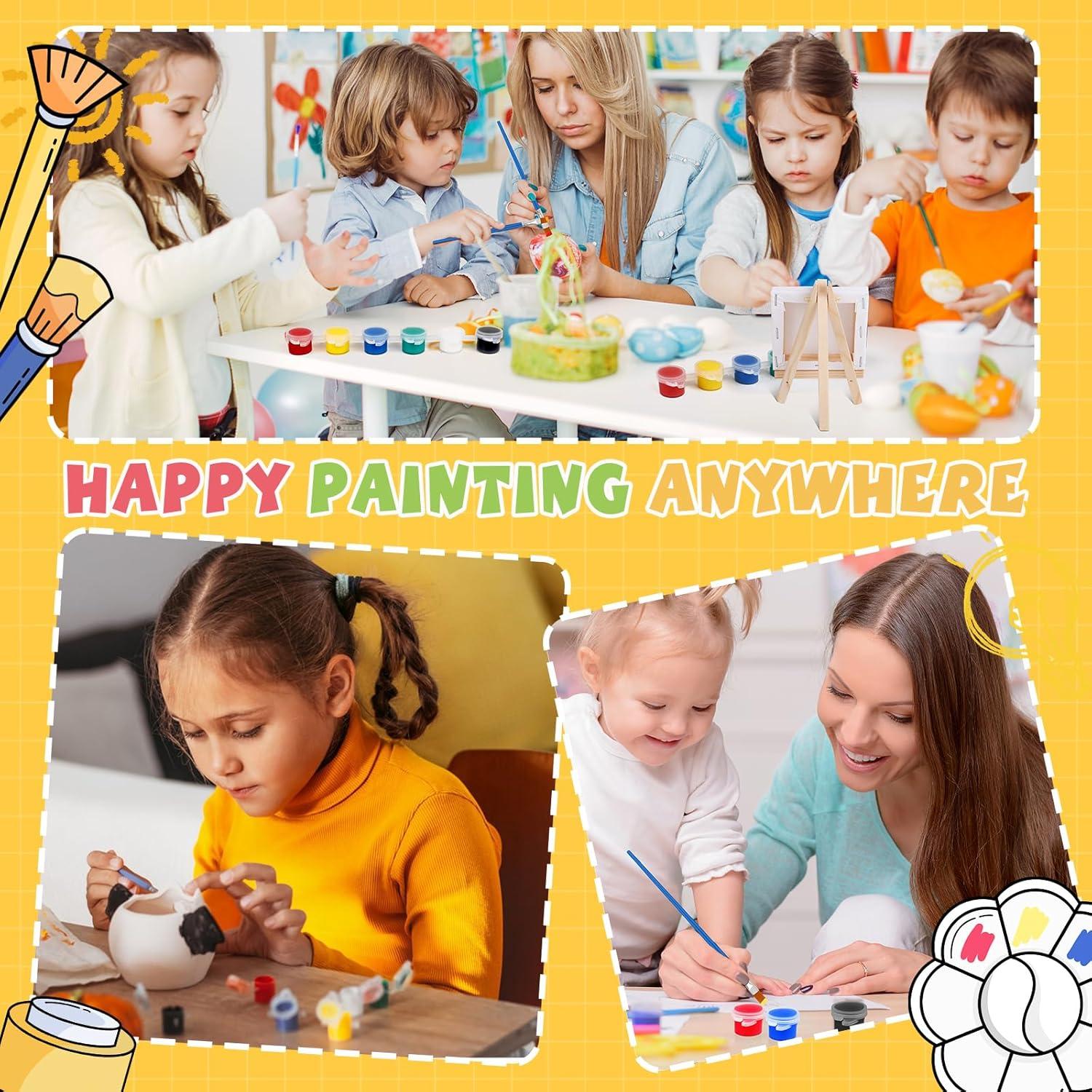 imageESRICH 18 Set Mini Acrylic Paint Kit Minis Stretched Canvas with Easel Acrylic Paint Strips Palettes Painting Brushes Mini Canvas and Easel Set for Kids Artists Beginner Gifts12