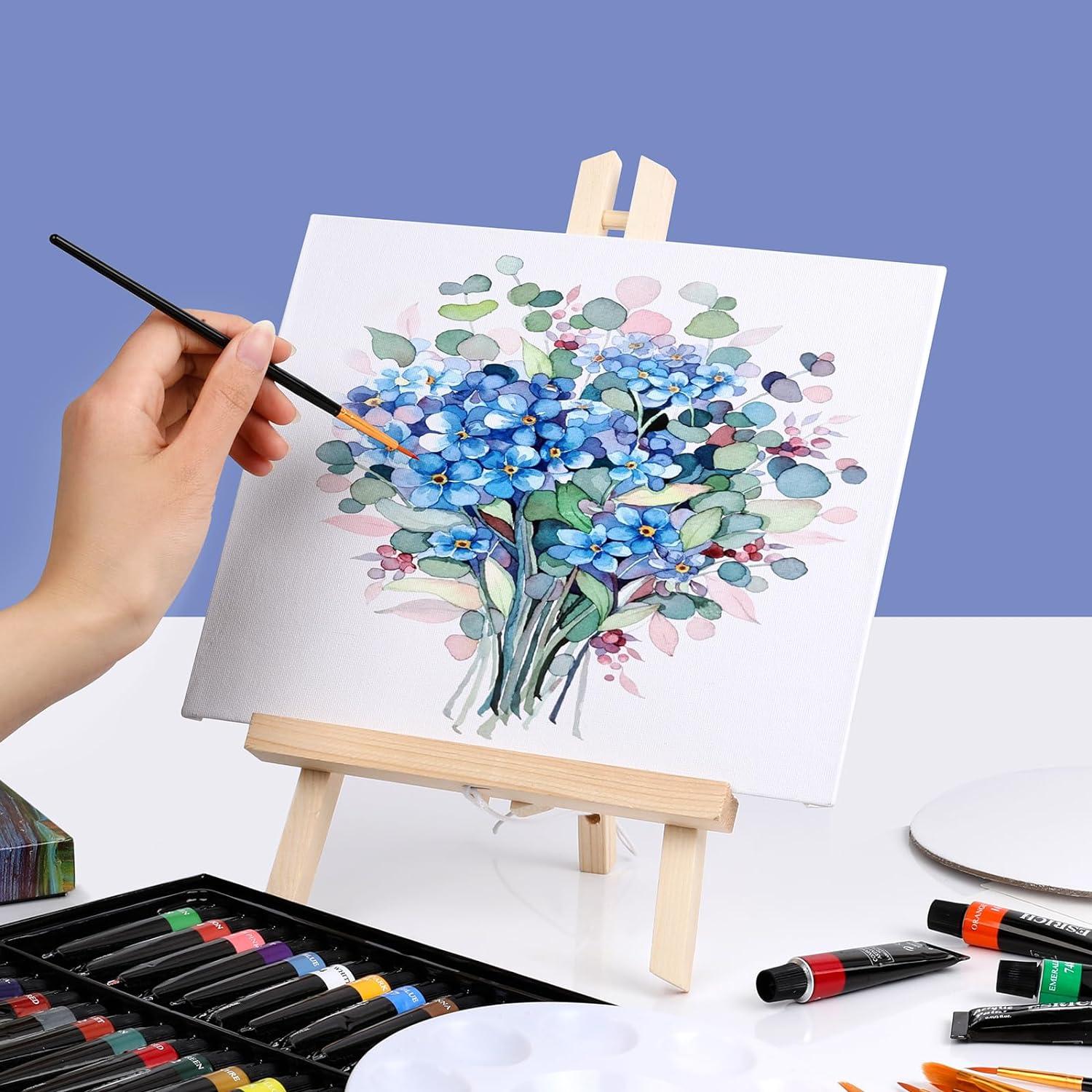 imageESRICH 2 Pack 118 Wood EaselsTabletop Easel for PaintingPainting Party Displaying Canvases Kids Student Table School Desktop Portable Canvas Photo Picture Sign Holder1182P