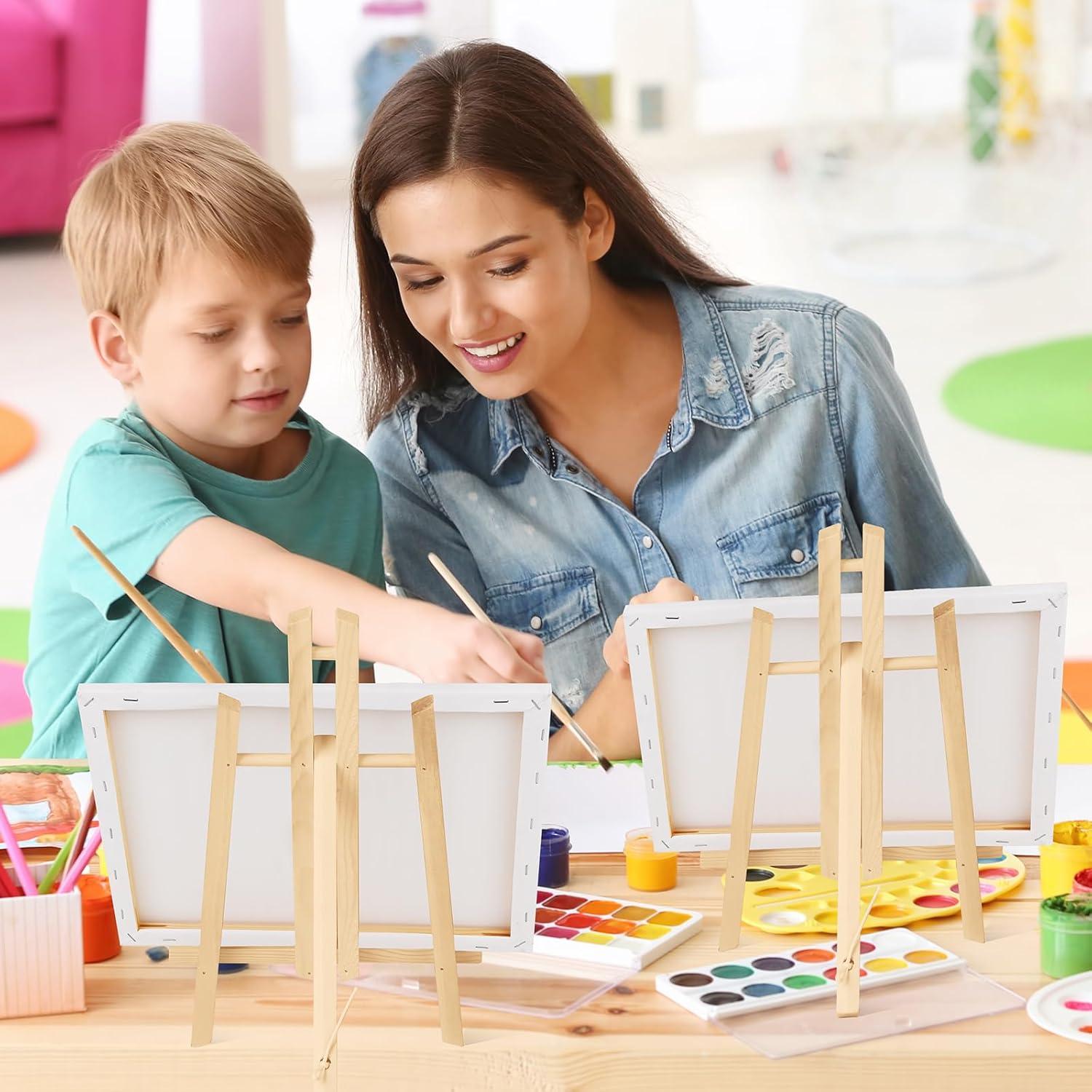 imageESRICH 2 Pack 118 Wood EaselsTabletop Easel for PaintingPainting Party Displaying Canvases Kids Student Table School Desktop Portable Canvas Photo Picture Sign Holder1182P