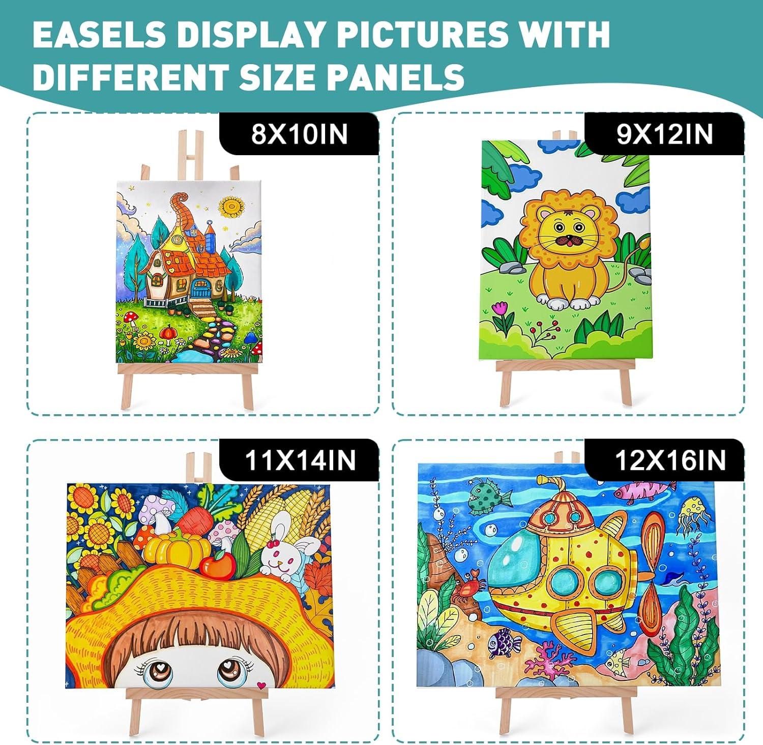 imageESRICH 2 Pack 118 Wood EaselsTabletop Easel for PaintingPainting Party Displaying Canvases Kids Student Table School Desktop Portable Canvas Photo Picture Sign Holder1612P
