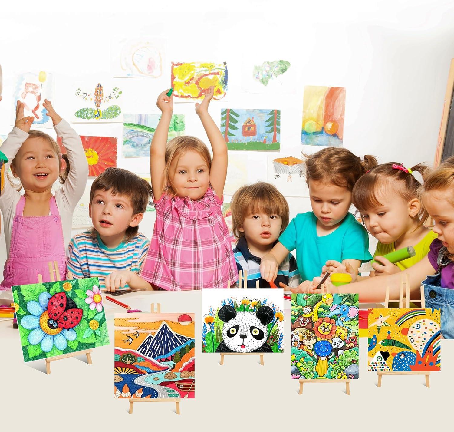 imageESRICH 2 Pack 118 Wood EaselsTabletop Easel for PaintingPainting Party Displaying Canvases Kids Student Table School Desktop Portable Canvas Photo Picture Sign Holder11824P