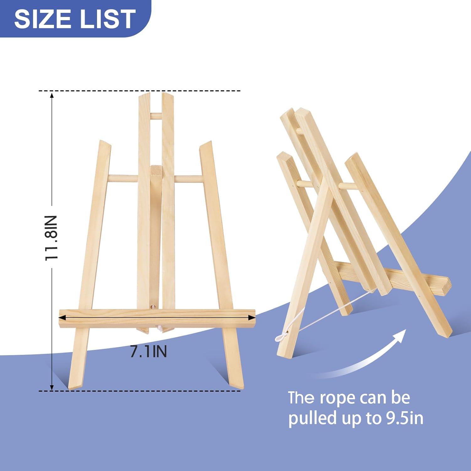 imageESRICH 2 Pack 118 Wood EaselsTabletop Easel for PaintingPainting Party Displaying Canvases Kids Student Table School Desktop Portable Canvas Photo Picture Sign Holder11824P
