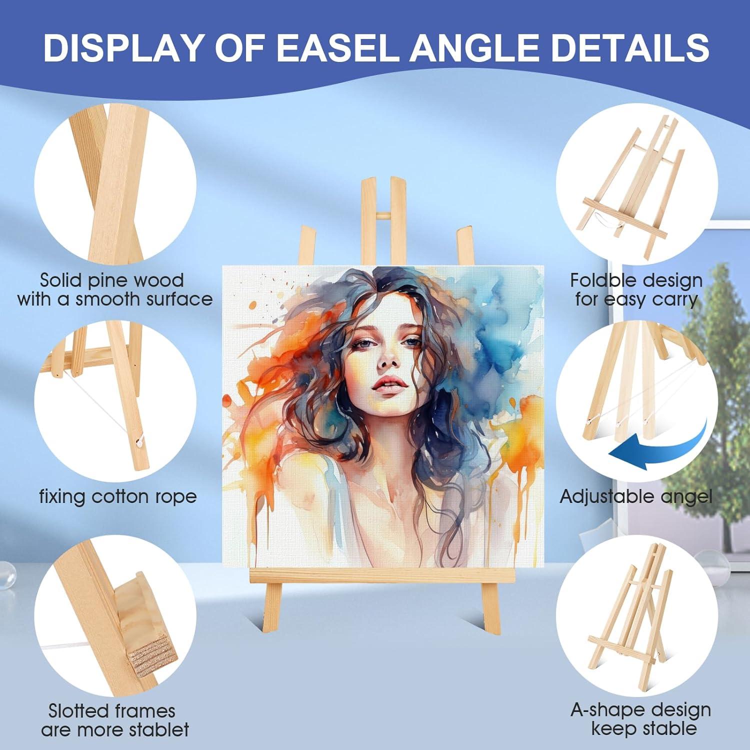 imageESRICH 2 Pack 118 Wood EaselsTabletop Easel for PaintingPainting Party Displaying Canvases Kids Student Table School Desktop Portable Canvas Photo Picture Sign Holder11824P