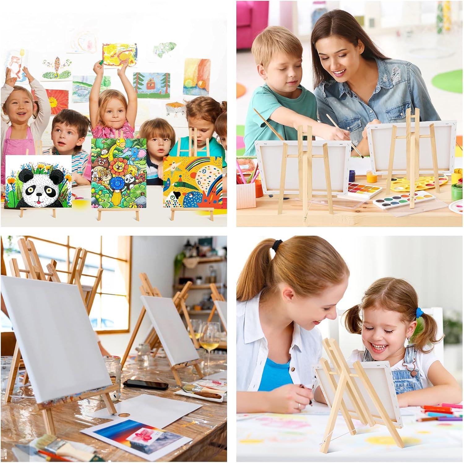 imageESRICH 2 Pack 118 Wood EaselsTabletop Easel for PaintingPainting Party Displaying Canvases Kids Student Table School Desktop Portable Canvas Photo Picture Sign Holder11824P