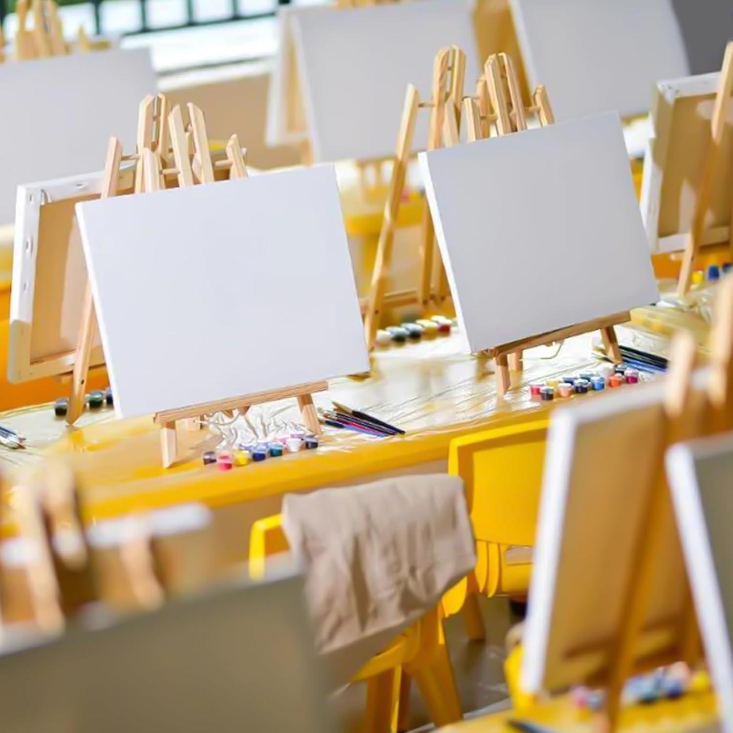 imageESRICH 2 Pack 118 Wood EaselsTabletop Easel for PaintingPainting Party Displaying Canvases Kids Student Table School Desktop Portable Canvas Photo Picture Sign Holder1612P