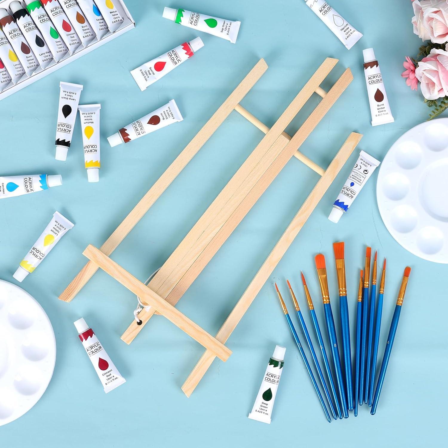 imageESRICH 2 Pack 118 Wood EaselsTabletop Easel for PaintingPainting Party Displaying Canvases Kids Student Table School Desktop Portable Canvas Photo Picture Sign Holder1612P