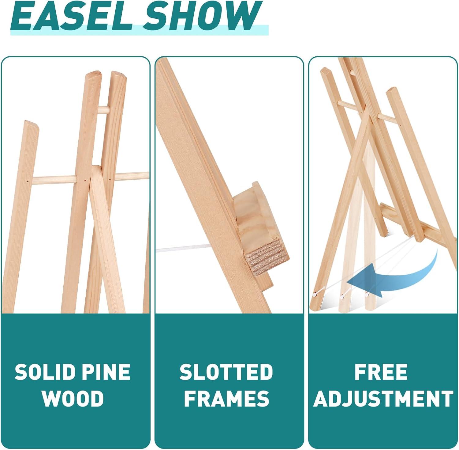 imageESRICH 2 Pack 118 Wood EaselsTabletop Easel for PaintingPainting Party Displaying Canvases Kids Student Table School Desktop Portable Canvas Photo Picture Sign Holder1612P