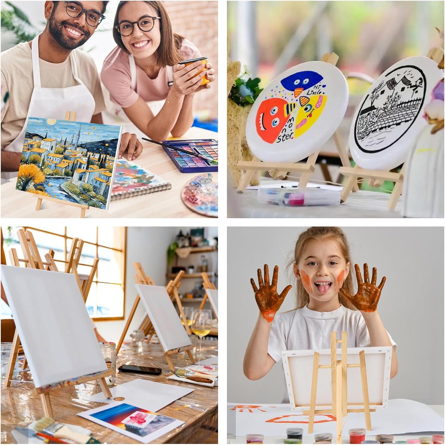 imageESRICH 2 Pack 118 Wood EaselsTabletop Easel for PaintingPainting Party Displaying Canvases Kids Student Table School Desktop Portable Canvas Photo Picture Sign Holder1188P