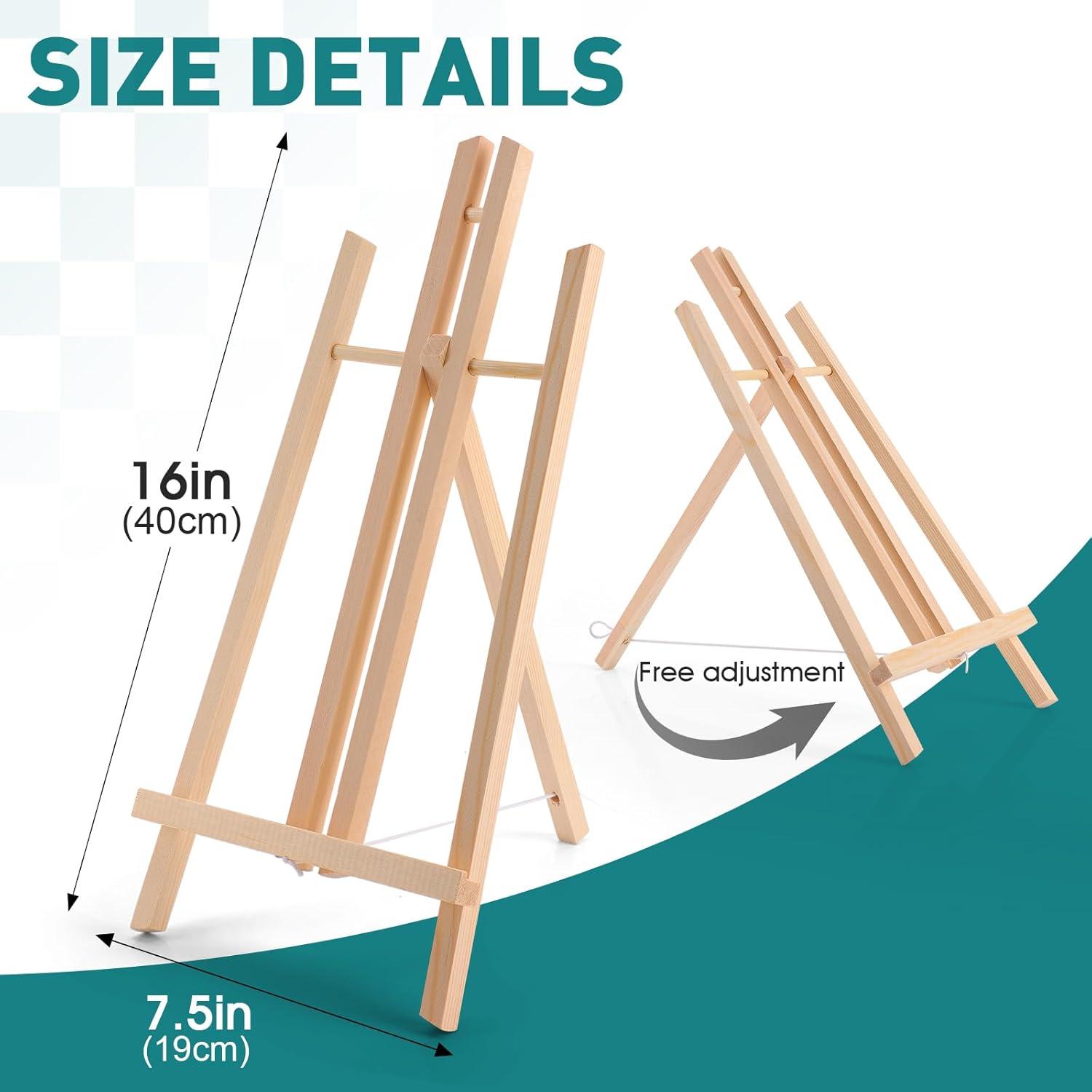 imageESRICH 2 Pack 118 Wood EaselsTabletop Easel for PaintingPainting Party Displaying Canvases Kids Student Table School Desktop Portable Canvas Photo Picture Sign Holder166P