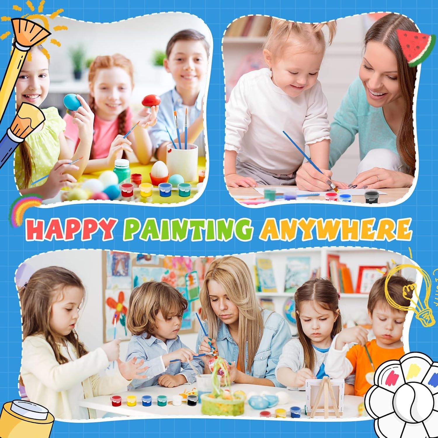 imageESRICH 20 Set Mini Canvas Painting Kit Minis Acrylic Paint Set Valentines Day Gifts44in Stretched Canvas with Easel Acrylic PaintsBrushesPaletteMini Easel Canvas for Kids Adults Painting Party8 set 55