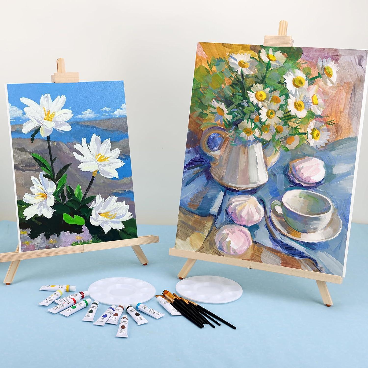 imageESRICH 3 Pack Easels for PaintingTabletop Easel AType Adjustable Table Easels for Painting Holds Highest to 21 Canvas Portable SuitablePaint Easel for Artists Beginners Students3