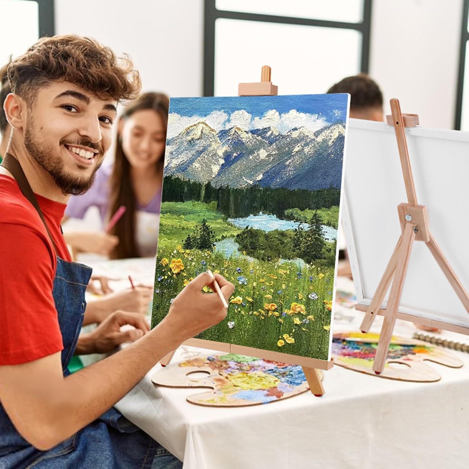 imageESRICH 3 Pack Easels for PaintingTabletop Easel AType Adjustable Table Easels for Painting Holds Highest to 21 Canvas Portable SuitablePaint Easel for Artists Beginners Students3