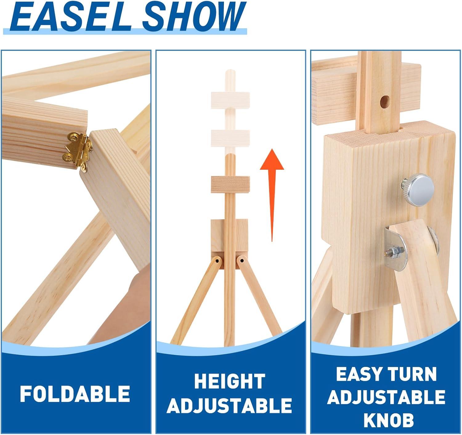 imageESRICH 3 Pack Easels for PaintingTabletop Easel AType Adjustable Table Easels for Painting Holds Highest to 21 Canvas Portable SuitablePaint Easel for Artists Beginners Students3