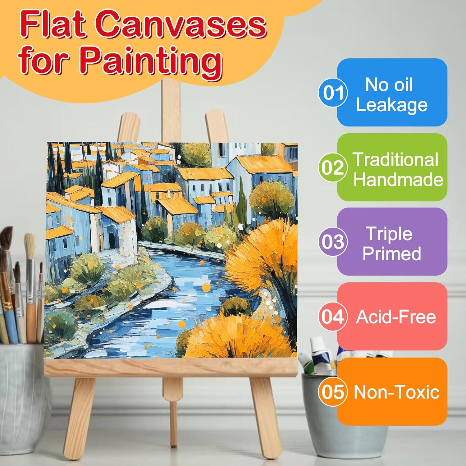 imageESRICH 3x3IN Small Canvases for Painting 32 Pack Mini Canvas Boards Cotton Painting Canvas Primed Acid Free Mini Blank Canvas Panels for Oil PaintWatercolorAcrylic PaintGouacheampTempera6x6in 12pack