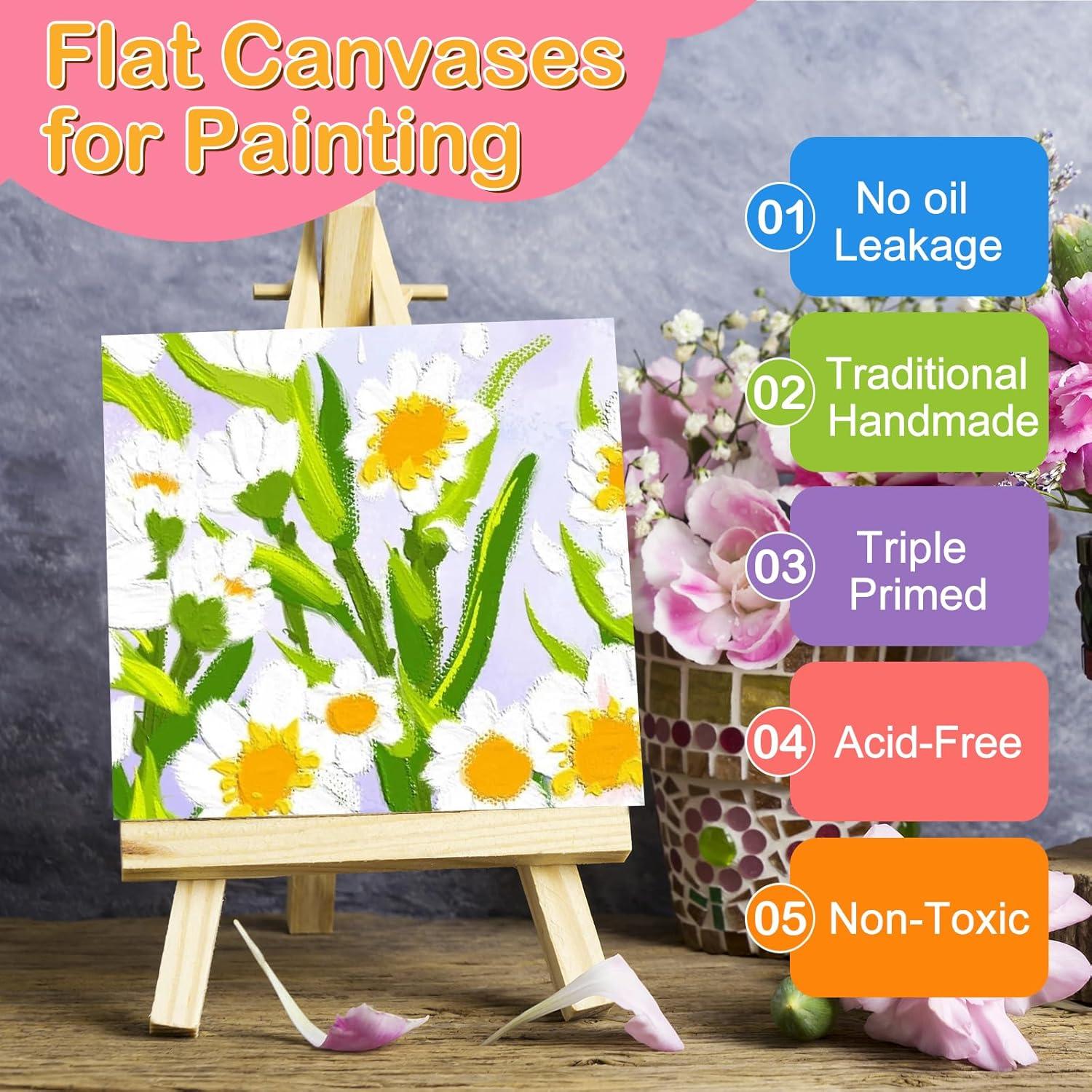 imageESRICH 3x3IN Small Canvases for Painting 32 Pack Mini Canvas Boards Cotton Painting Canvas Primed Acid Free Mini Blank Canvas Panels for Oil PaintWatercolorAcrylic PaintGouacheampTempera3x3in 32pack