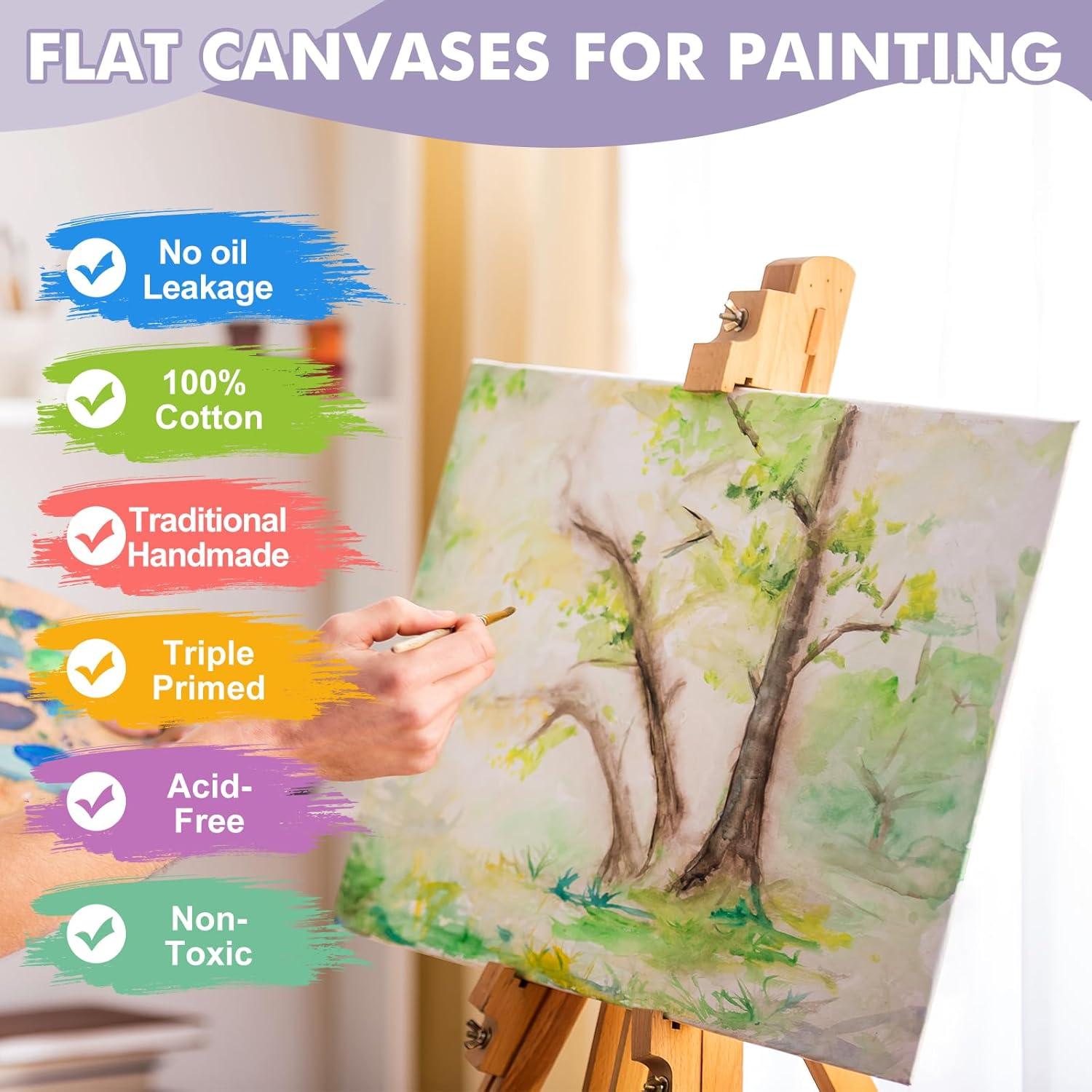 imageESRICH 3x3IN Small Canvases for Painting 32 Pack Mini Canvas Boards Cotton Painting Canvas Primed Acid Free Mini Blank Canvas Panels for Oil PaintWatercolorAcrylic PaintGouacheampTempera12x16in 8pack
