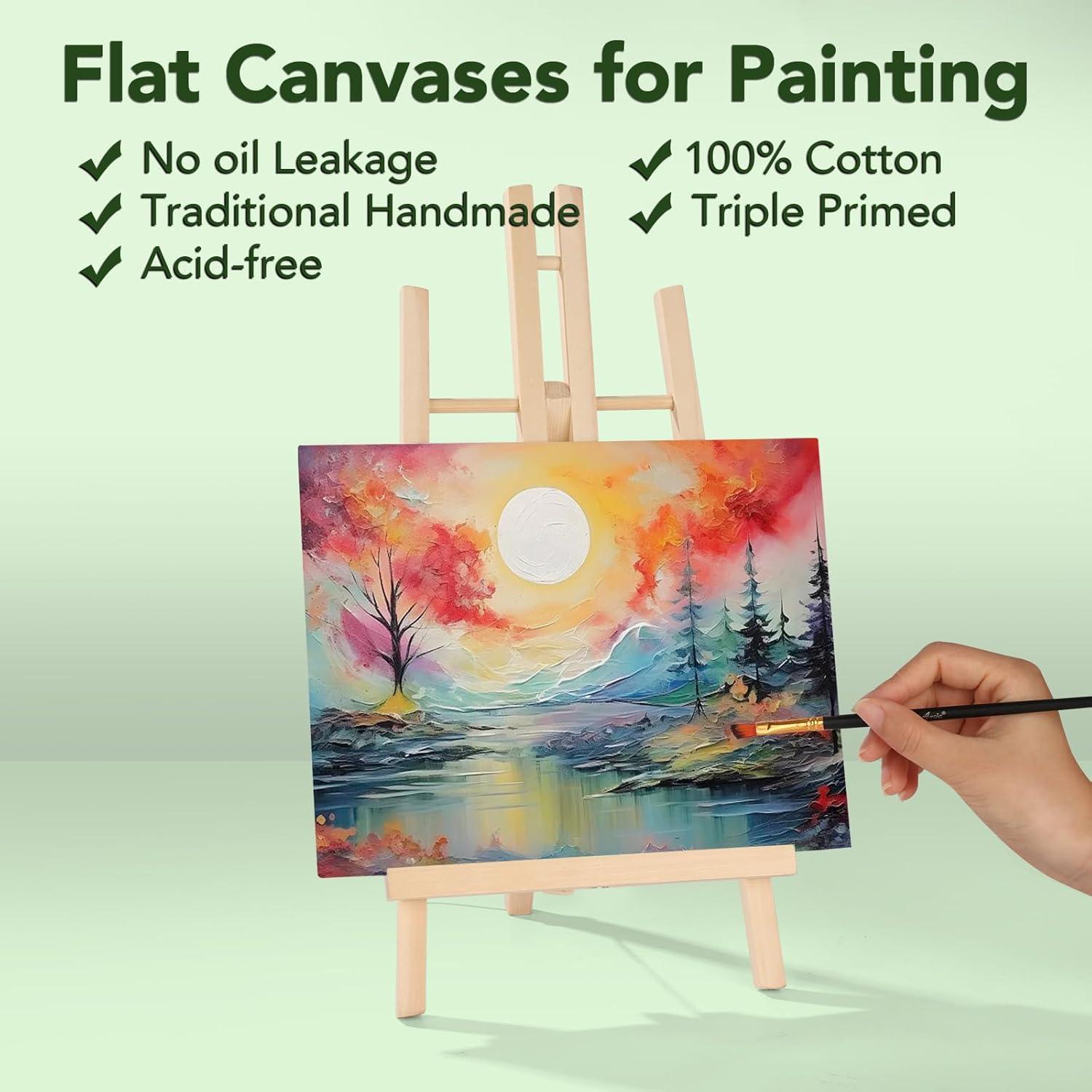 imageESRICH 3x3IN Small Canvases for Painting 32 Pack Mini Canvas Boards Cotton Painting Canvas Primed Acid Free Mini Blank Canvas Panels for Oil PaintWatercolorAcrylic PaintGouacheampTempera8x10in 60pack