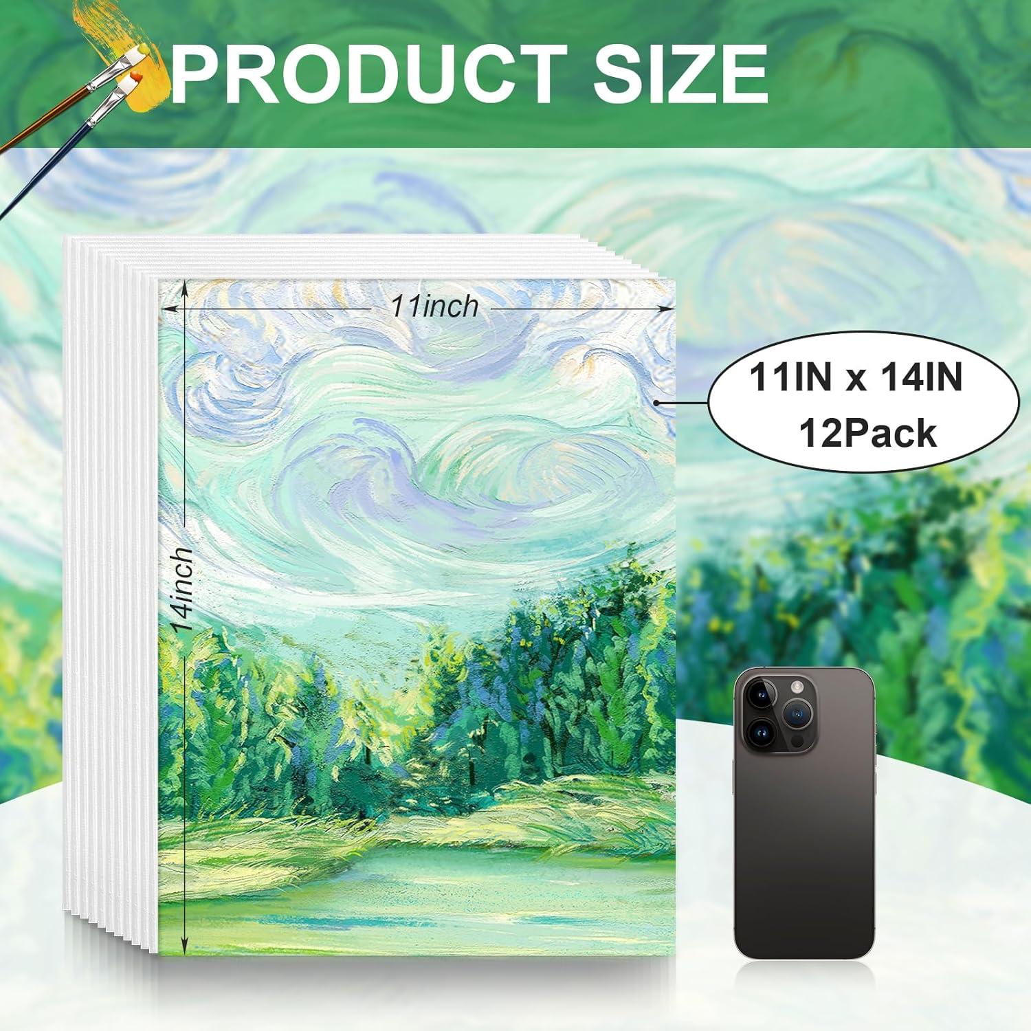 imageESRICH 3x3IN Small Canvases for Painting 32 Pack Mini Canvas Boards Cotton Painting Canvas Primed Acid Free Mini Blank Canvas Panels for Oil PaintWatercolorAcrylic PaintGouacheampTempera11x14in 12pack