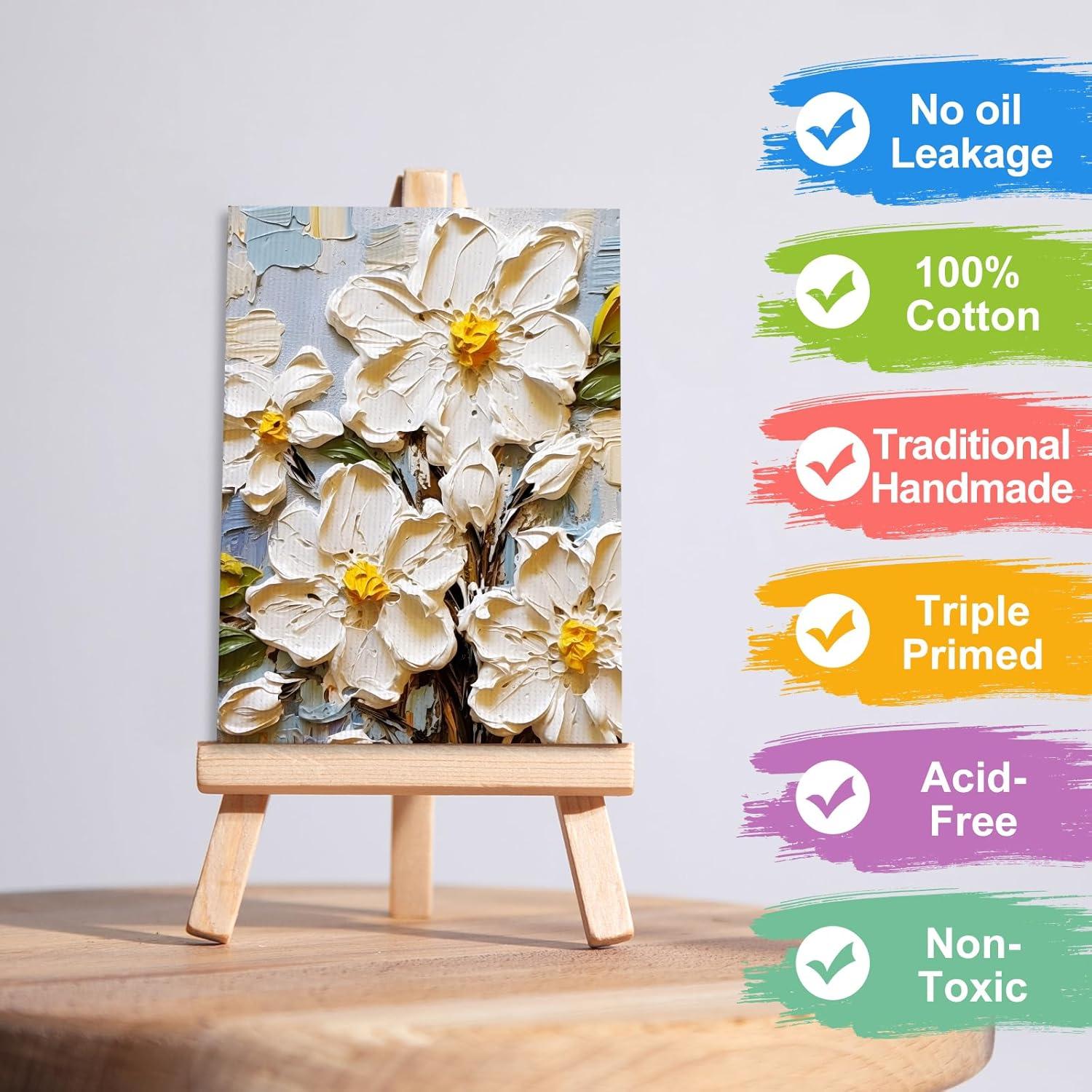 imageESRICH 3x3IN Small Canvases for Painting 32 Pack Mini Canvas Boards Cotton Painting Canvas Primed Acid Free Mini Blank Canvas Panels for Oil PaintWatercolorAcrylic PaintGouacheampTempera5x7in 12pack