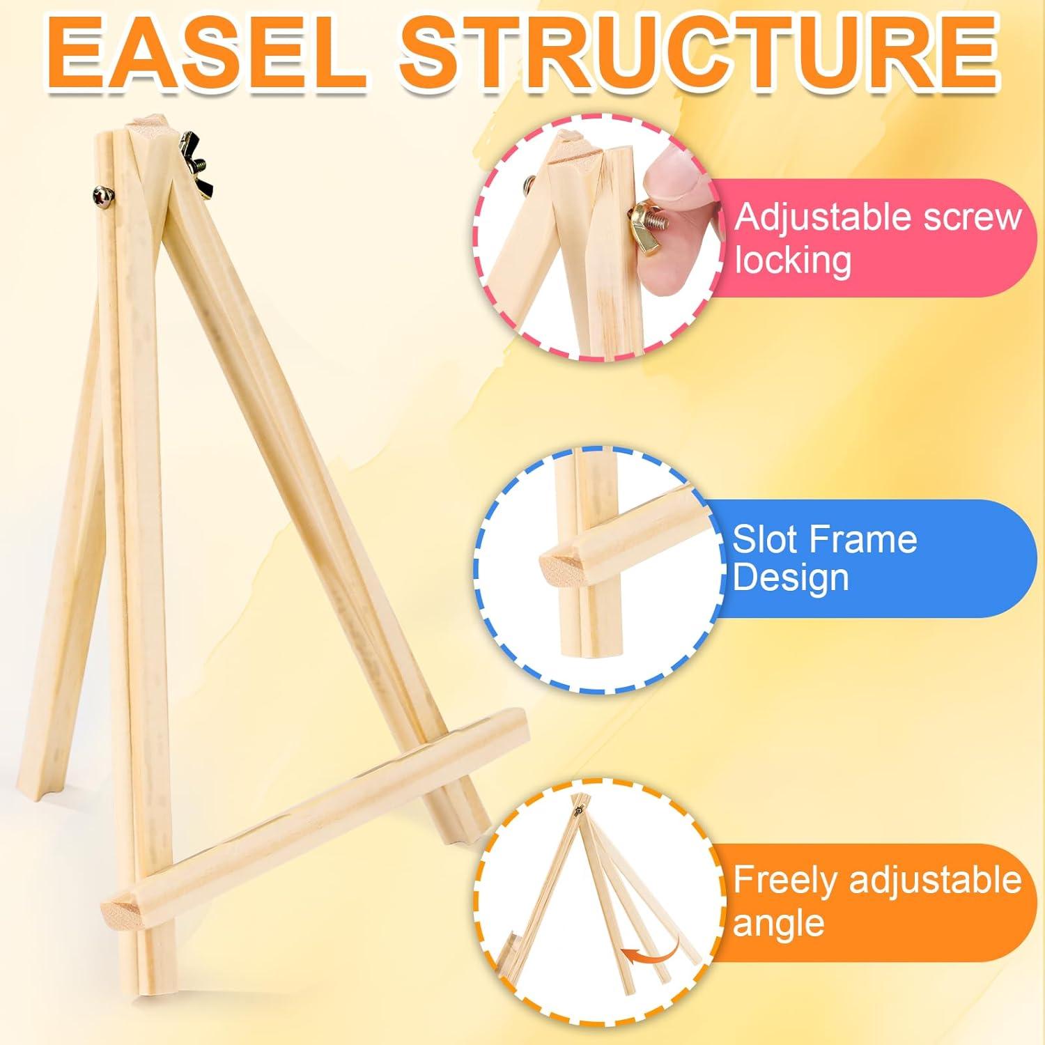 imageESRICH 4 Pack 9 Inch Wood Easels Tripod Painting Easels for Art amp Crafts Portable Canvas Holders16