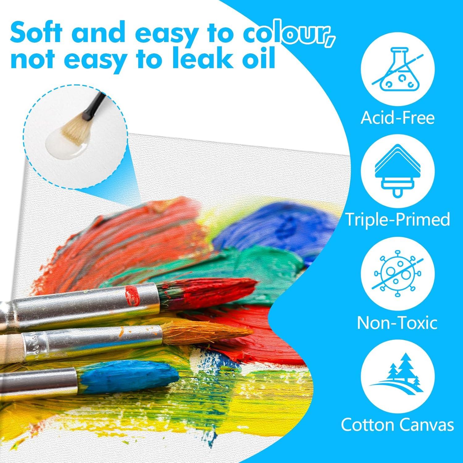 imageESRICH 48 Pack Canvas Boards for Painting 6Pcs of 4x4 4x6 5x6 6x6 8x10 10x10 9x12 11x14 Canvas for Painting Cotton Primed Blank Painting Canvas Panels for Oil Acrylic Watercolor12 pack4x4 5x5 5x7 8x10