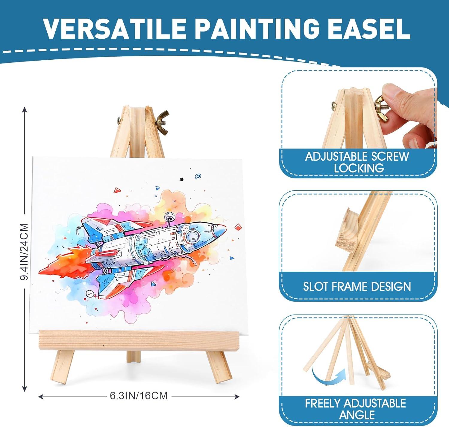 imageESRICH 52PCS Acrylic Paint Canvas Set Acrylic Painting Kit with 2 Set of 12 Colors Acrylics PaintPaint BrushesCanvas Wooden Easels Art Plates Art Painting Supplies for Kids Adults Beginners24