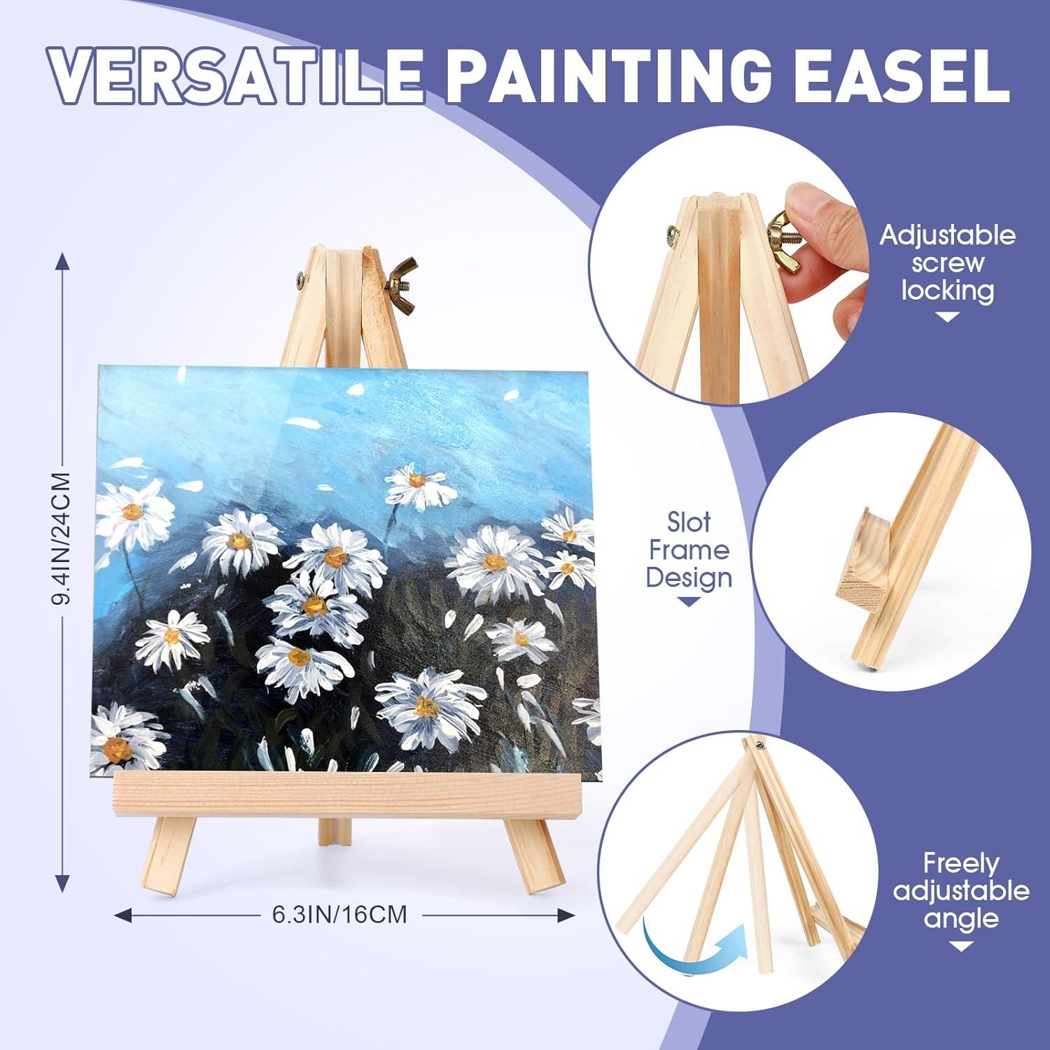 imageESRICH 52PCS Acrylic Paint Canvas Set Acrylic Painting Kit with 2 Set of 12 Colors Acrylics PaintPaint BrushesCanvas Wooden Easels Art Plates Art Painting Supplies for Kids Adults Beginners48