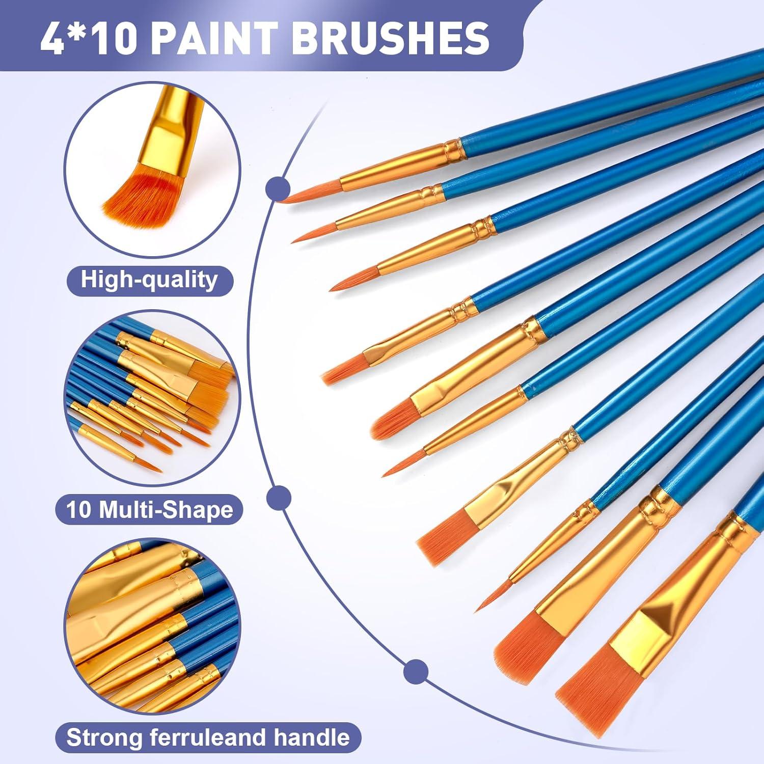 imageESRICH 52PCS Acrylic Paint Canvas Set Acrylic Painting Kit with 2 Set of 12 Colors Acrylics PaintPaint BrushesCanvas Wooden Easels Art Plates Art Painting Supplies for Kids Adults Beginners48