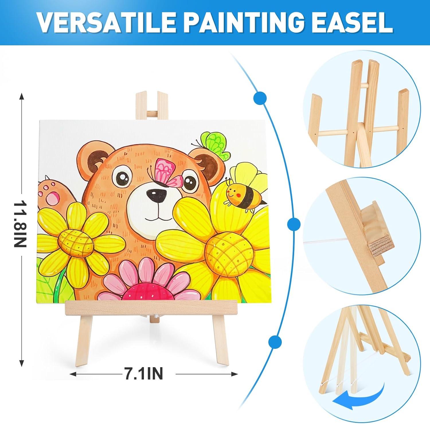 imageESRICH 78Pack Acrylic Paint Set Painting Kits for Adults Paints Kit With3 Pack of 12 Colors Paint 3 Sets of Wooden Easels Canvas Brushes Palette Art Paint Supplies Kit for Adults Beginner36Color