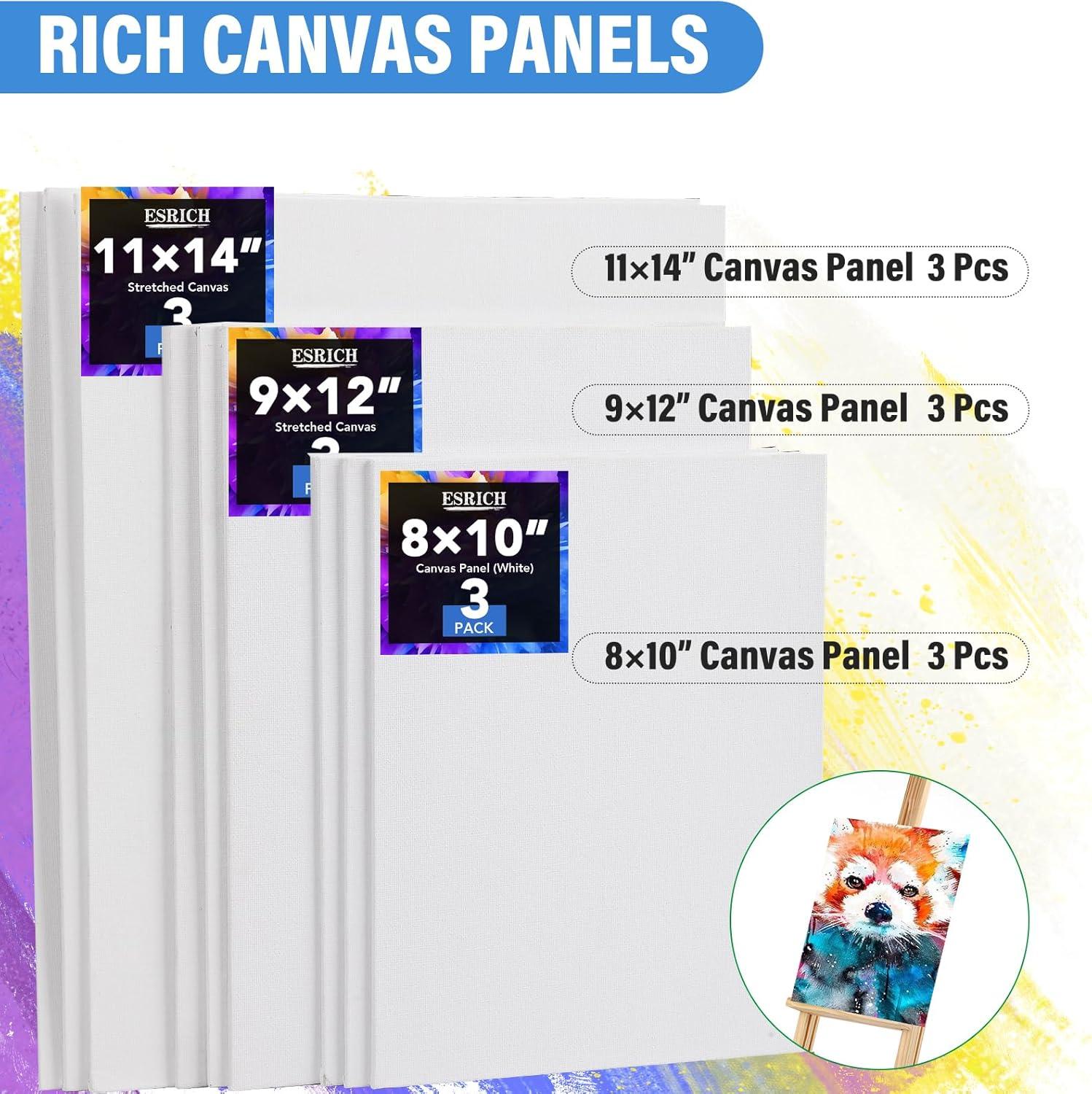 imageESRICH 78Pack Acrylic Paint Set Painting Kits for Adults Paints Kit With3 Pack of 12 Colors Paint 3 Sets of Wooden Easels Canvas Brushes Palette Art Paint Supplies Kit for Adults Beginner72Color