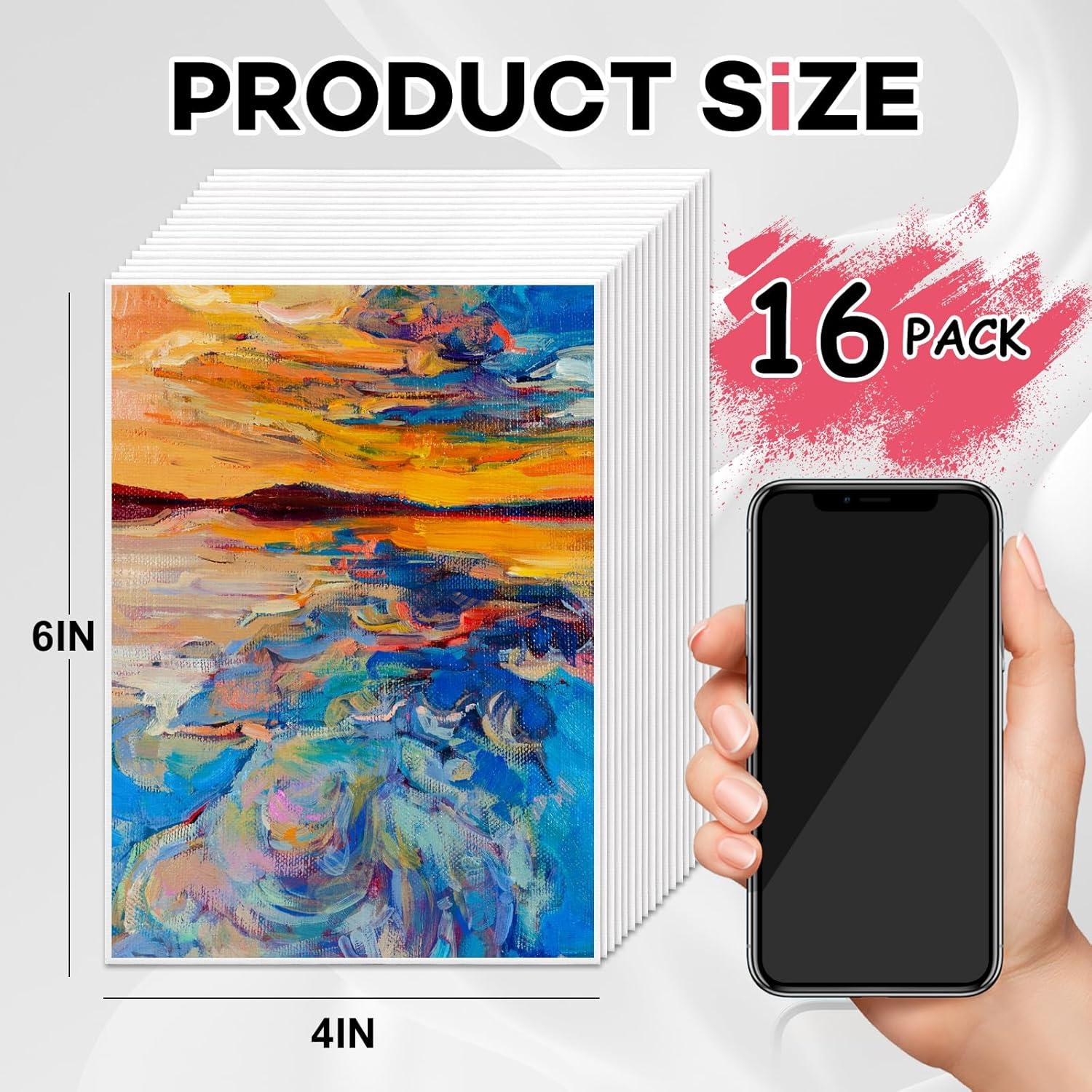 imageESRICH 8x10 Canvas for Painting 80 Pack Blank Painting Canvas Primed Cotton Canvas Boards for Painting for Oil Paint Watercolor Acrylic Paint Gouache and Tempera4x6in
