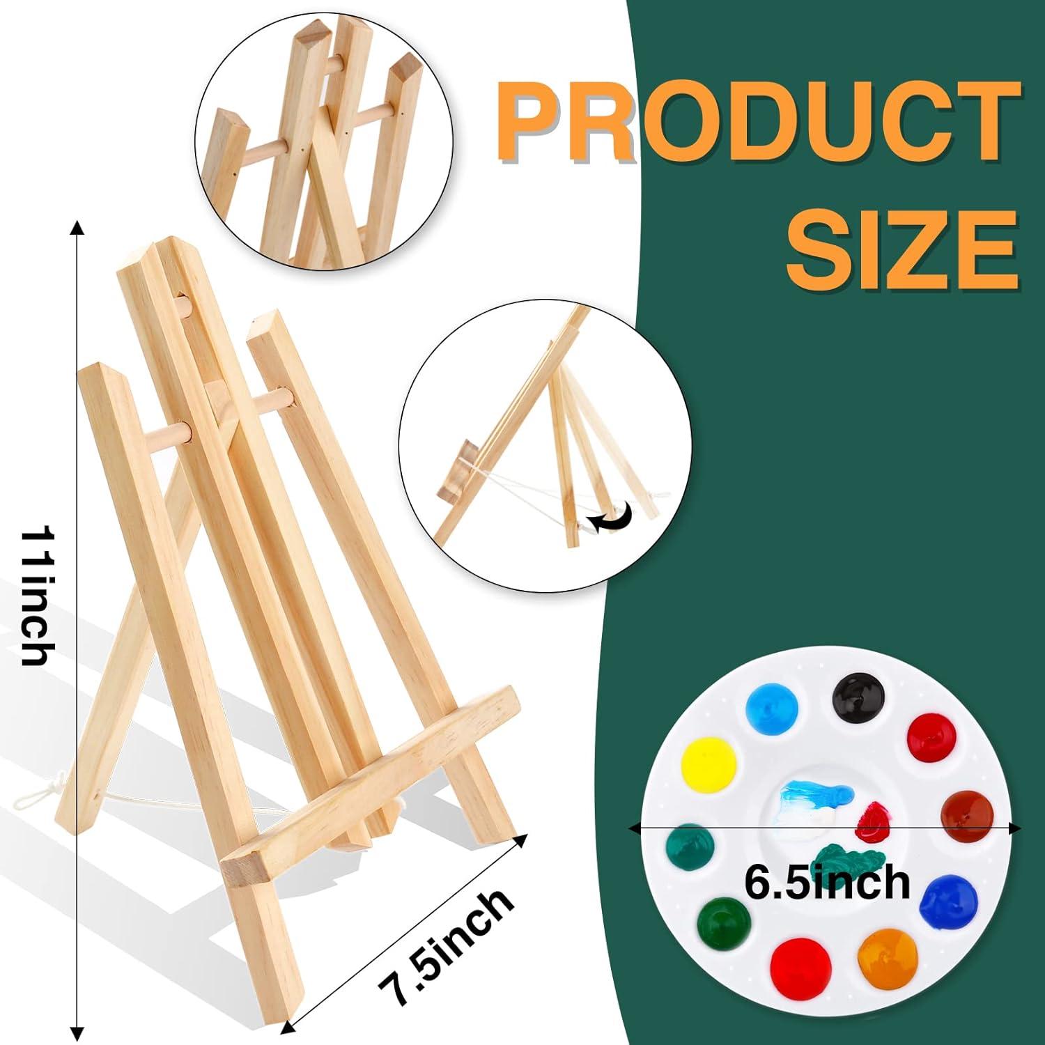 imageESRICH Acrylic Paint Canvas Set52 Piece Professional Painting Supplies Kit with 2 Wood Easel2 12Colors2 10 BrushesCircular Canvas EtcPremium Paint Kit for KidsStudents Artists and Beginner24Color